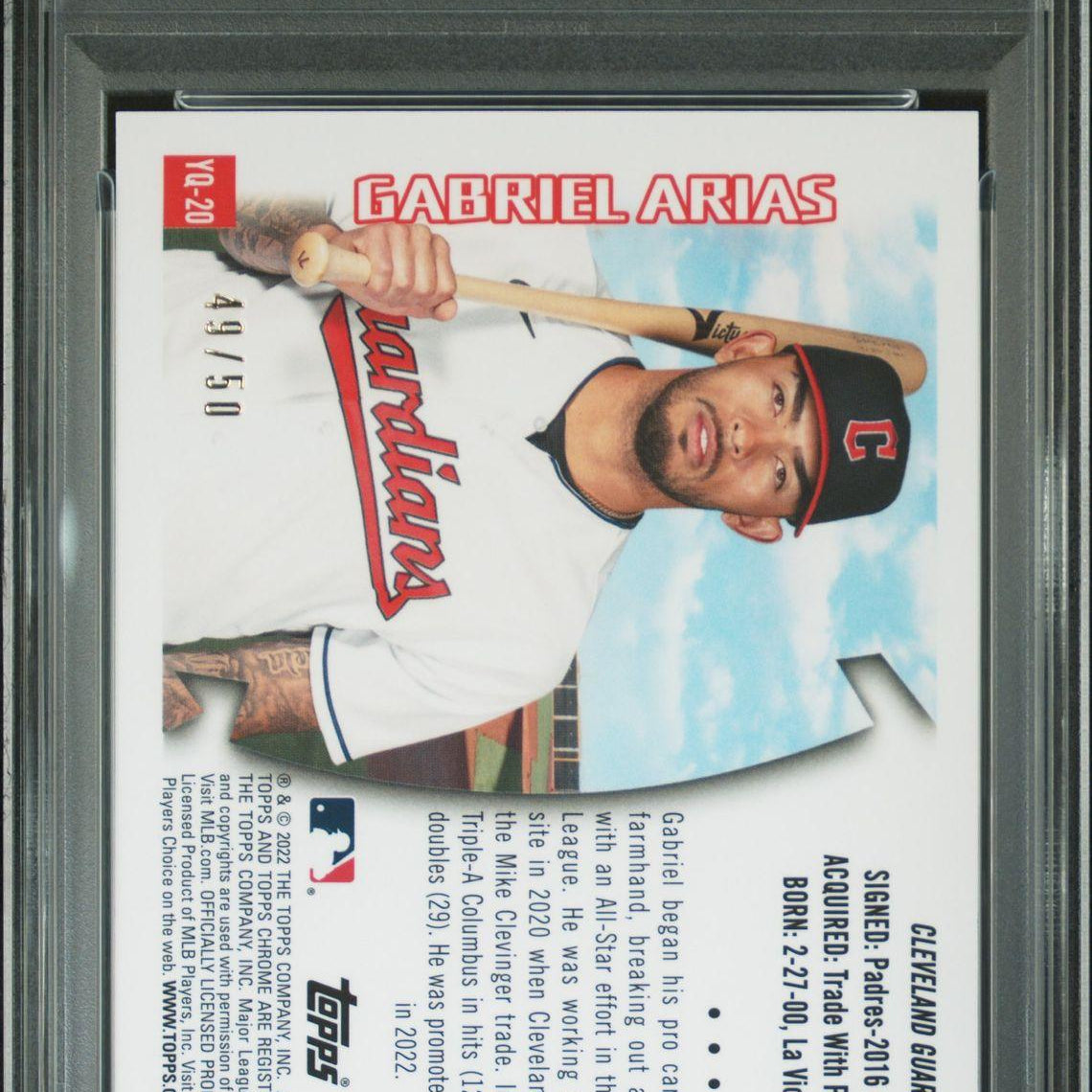 2022 Topps Chrome Sonic 1996 Youthquake Gold #YQ-20 Gabriel Arias Rookie PSA 10 - LoCo Collectables