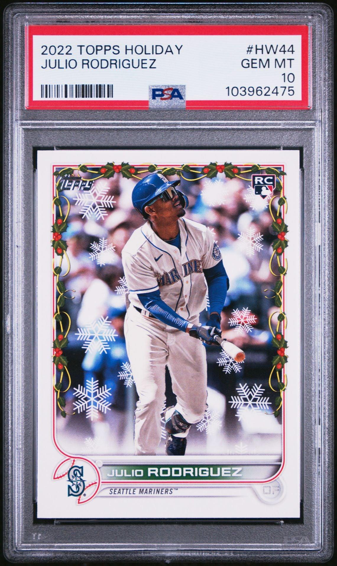 2022 Topps Holiday #HW44 Julio Rodriguez Rookie PSA 10 - LoCo Collectables