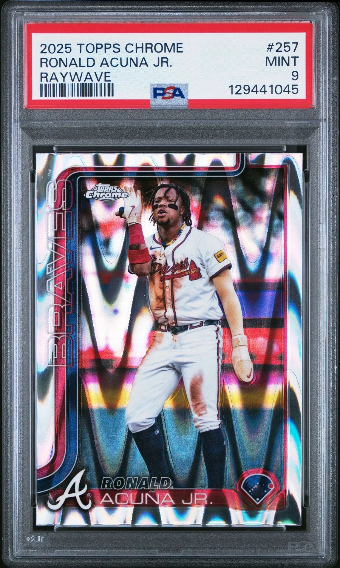 ❤︎NAO❤︎ 2025 Topps Chrome #257 Ronald Acuna Jr Raywave PSA 9 – LoCo