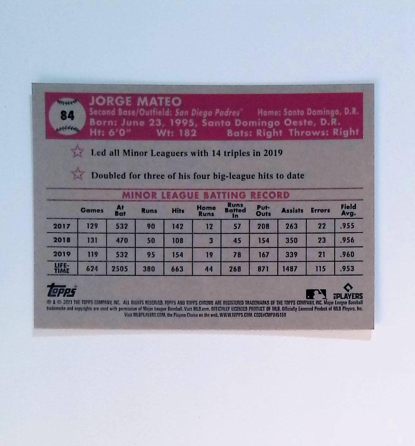 2021 Topps Chrome Platinum Anniversary #84 Jorge Mateo Rookie - LoCo Collectables