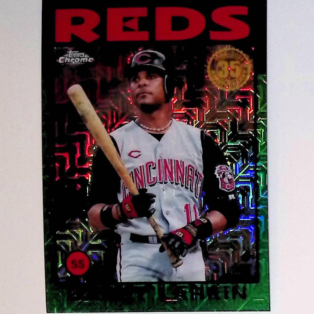 2021 Topps 1986 Topps #86TC-5 Barry Larkin Silver Pack Chrome Green Refractor - LoCo Collectables