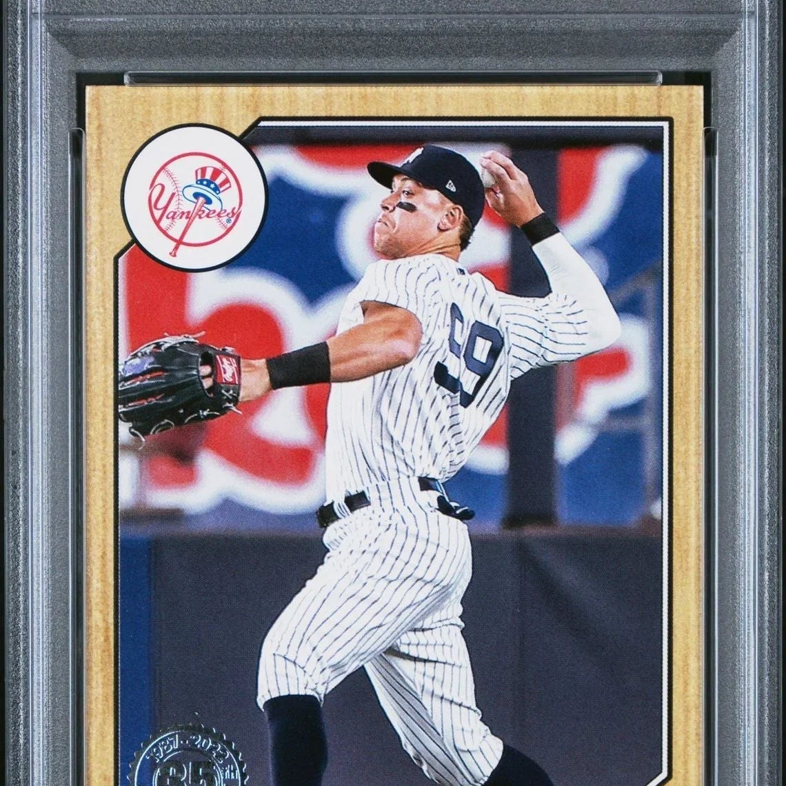 2022 Topps Update 1987 Aaron Judge graded baseball card in PSA case, Yankees uniform
