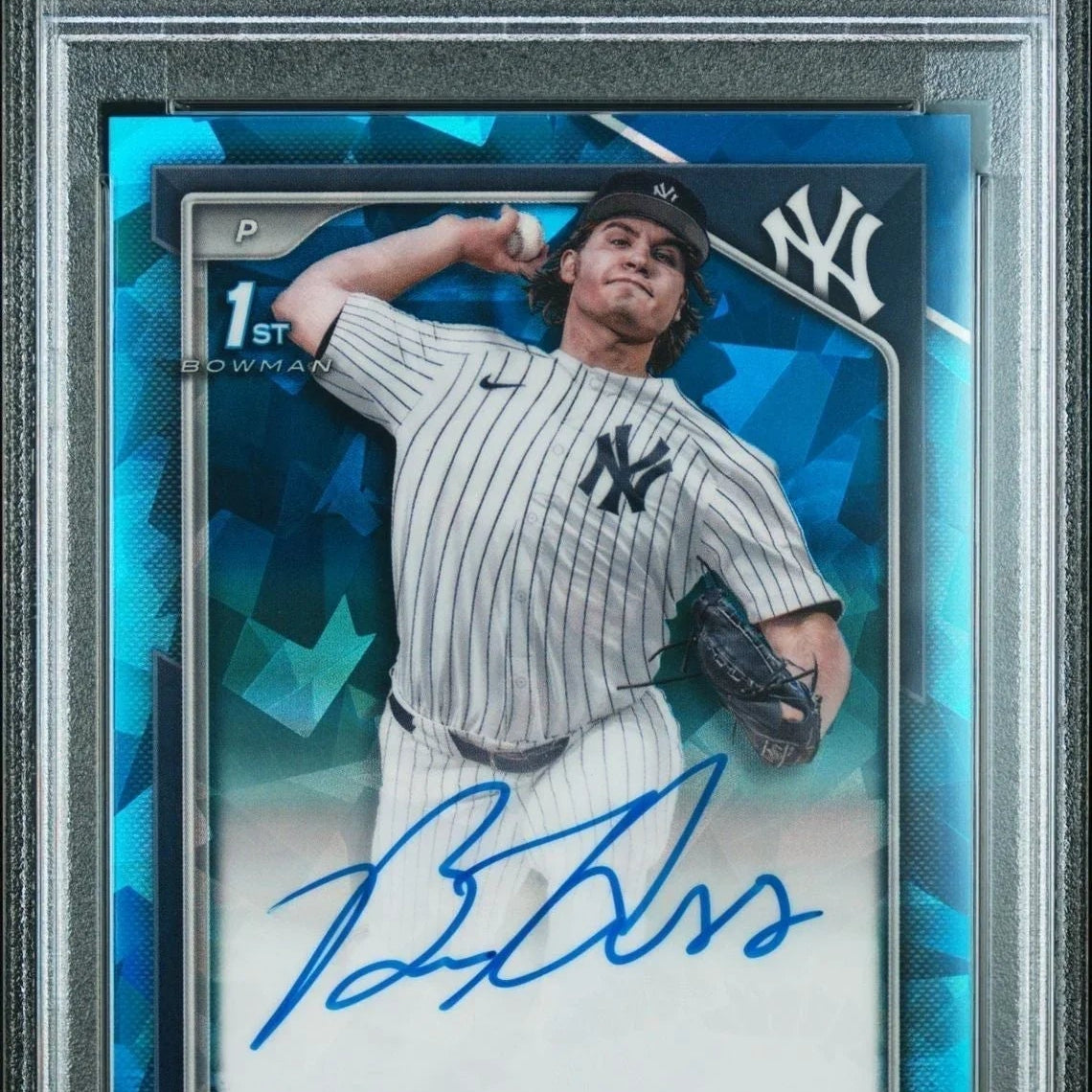 2024 Bowman Draft Sapphire Ben Hess autographed PSA 10 card, New York Yankees, numbered 106/199