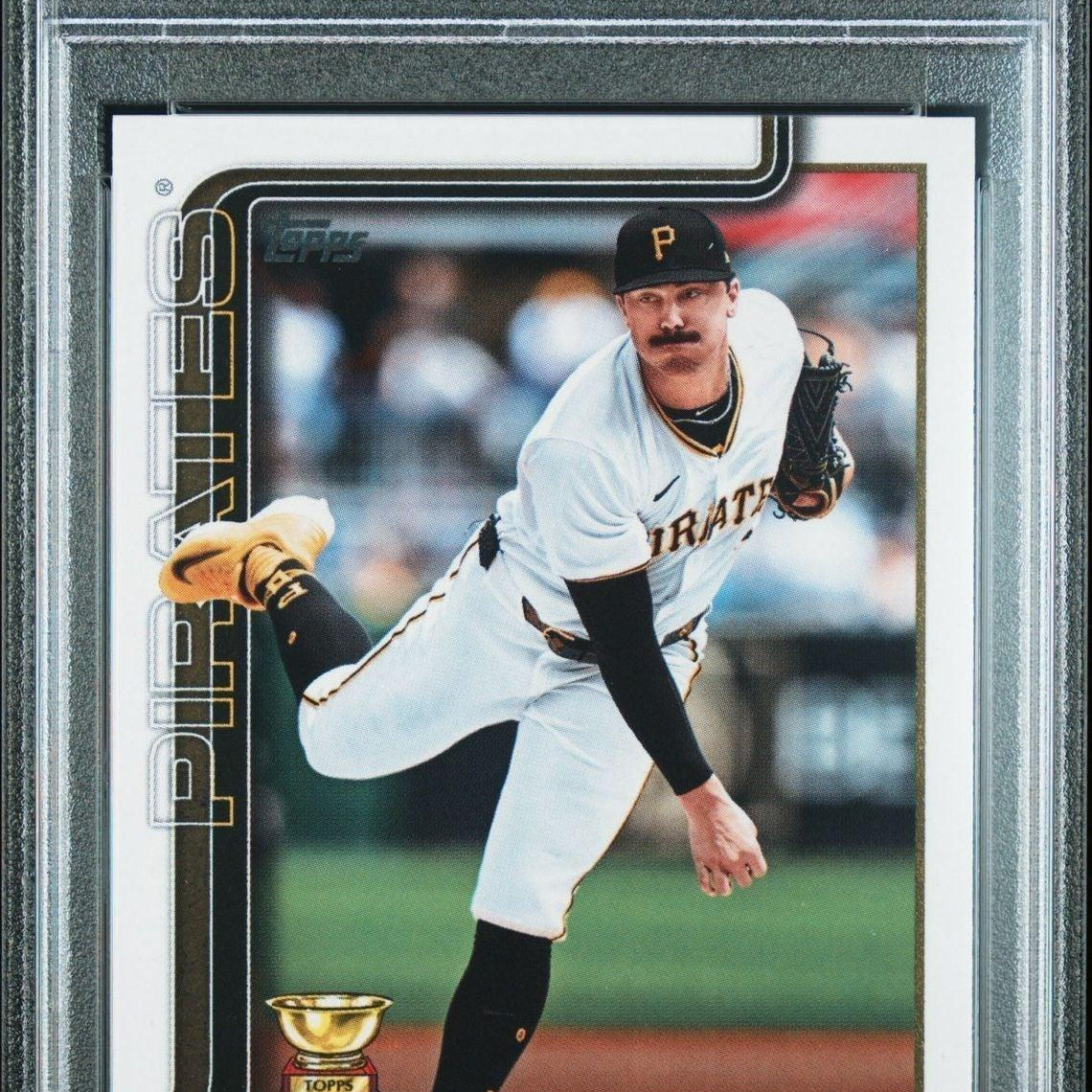 2025 Topps Paul Skenes Pirates rookie baseball card, PSA graded mint 9.