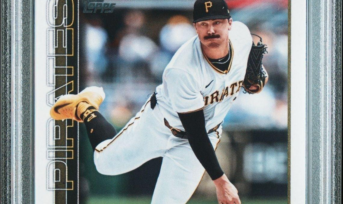 2025 Topps Paul Skenes Pirates rookie baseball card, PSA graded mint 9.