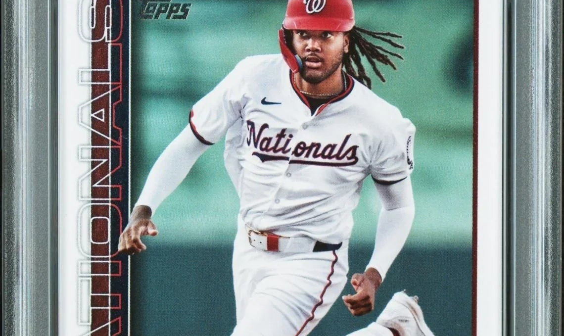 2025 Topps James Wood graded rookie baseball card, Nationals uniform, PSA Gem Mint 10