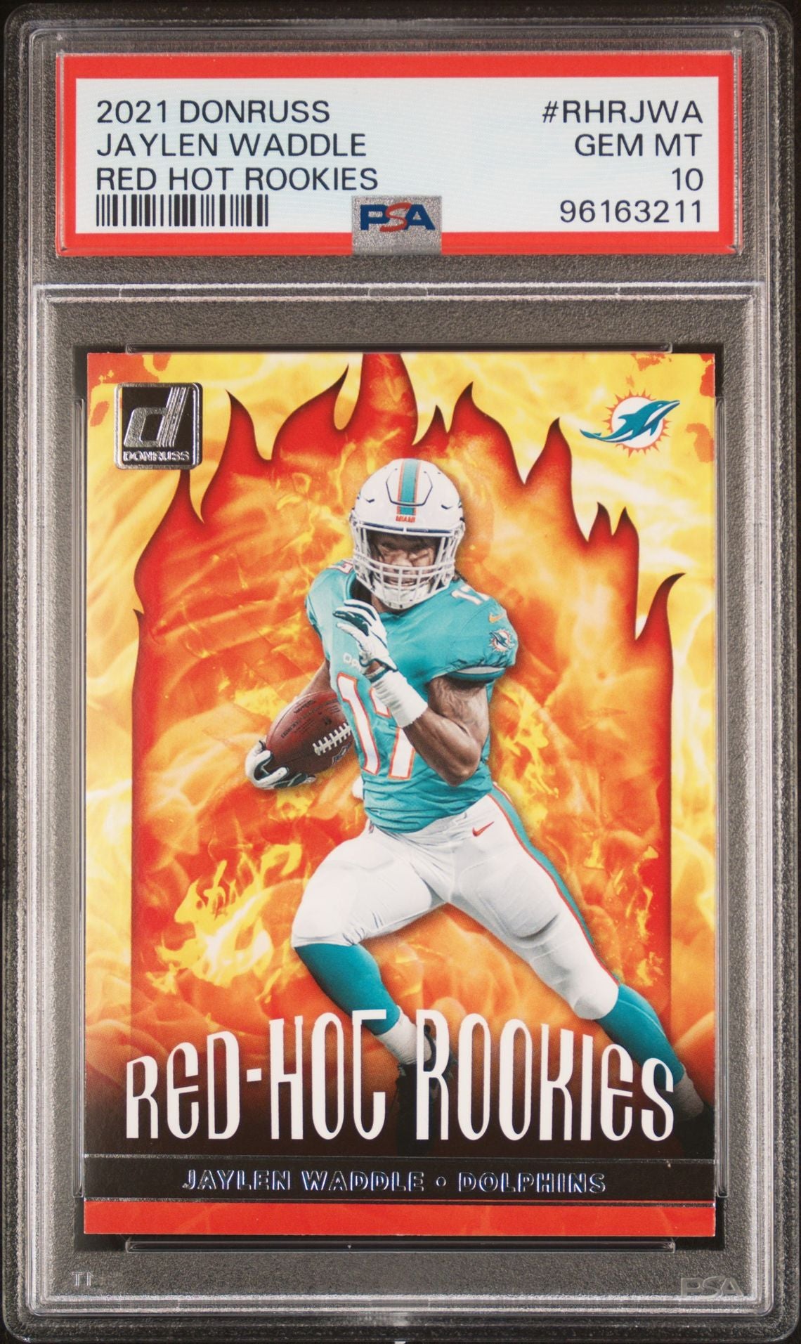 2021 Donruss Red Hot Rookies #RHR-JWA Jaylen Waddle Rookie PSA 10 GEM MINT - LoCo Collectables