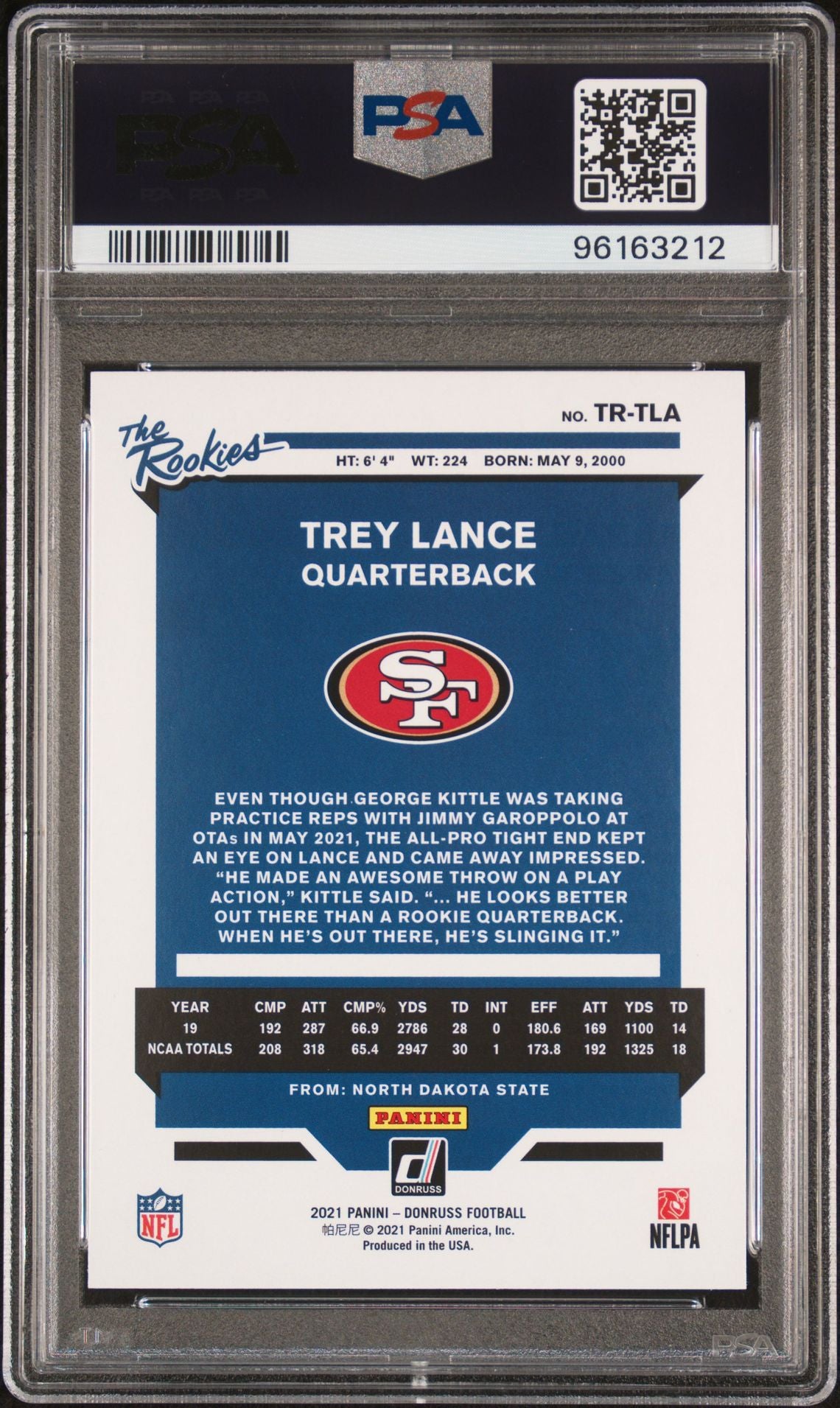 2021 Donruss The Rookies #TR-TLA Trey Lance PSA 10 GEM MINT - LoCo Collectables