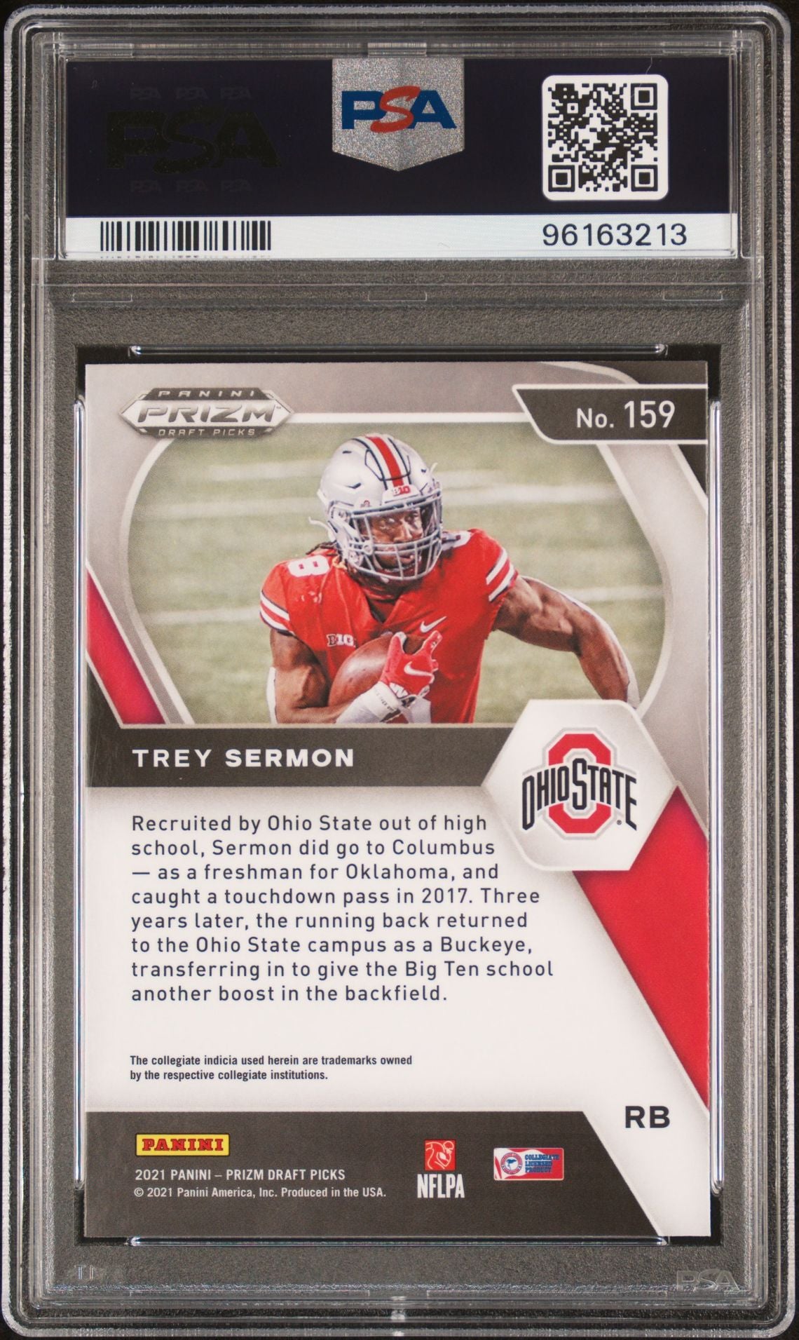 2021 Panini Prizm Draft Picks #159 Trey Sermon Rookie PSA 10 GEM MINT - LoCo Collectables