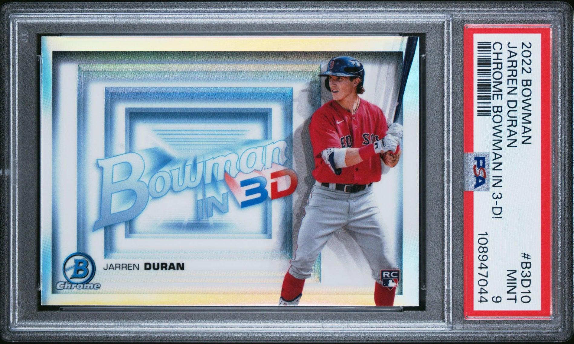 2022 Bowman In 3D #B3D-10 Jarren Duran Rookie PSA 9 - LoCo Collectables