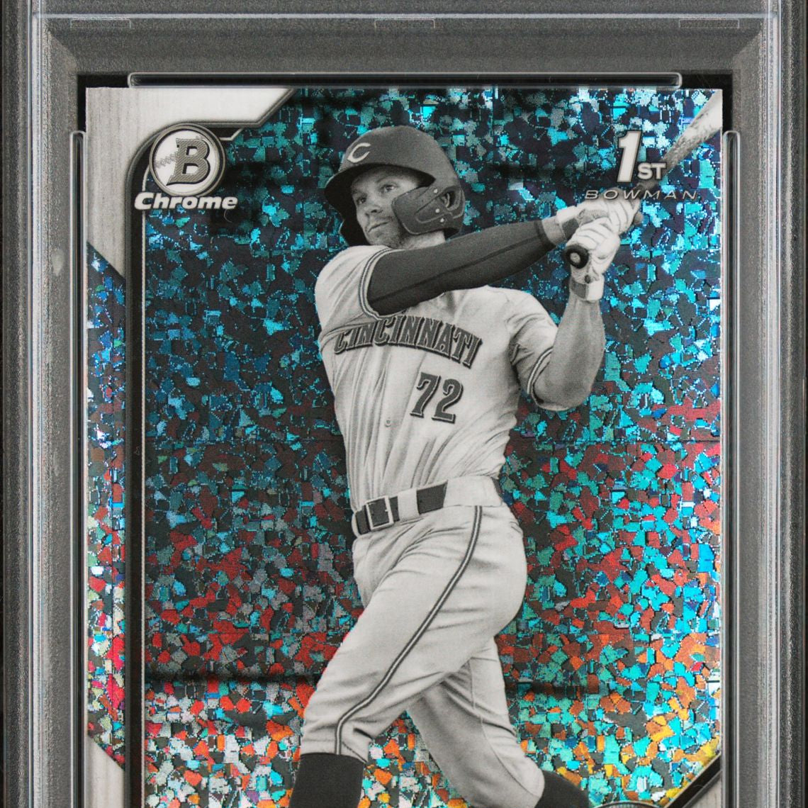 Matt McLain 2022 Bowman Chrome Prospects Black and White Mini-Diamond Refractors #BCP-245 (1st Bowman) PSA 10 GEM MINT - LoCo Collectables