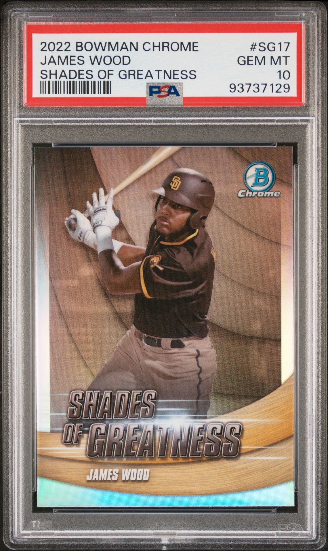 James Wood 2022 Bowman Chrome Shades of Greatness #SG-17 PSA 10 GEM MINT - LoCo Collectables