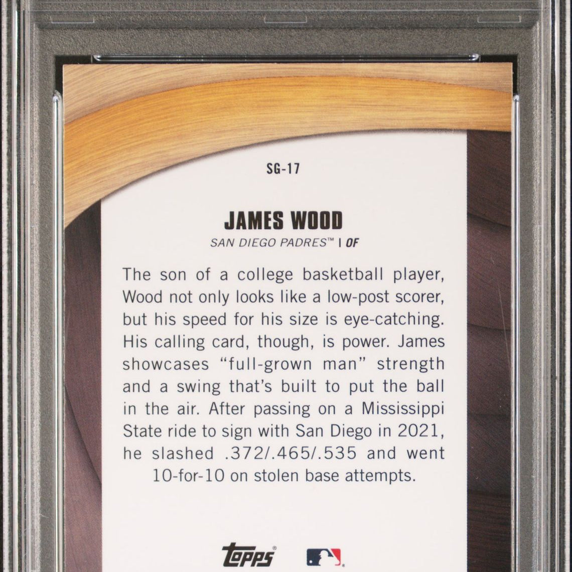 James Wood 2022 Bowman Chrome Shades of Greatness #SG-17 PSA 10 GEM MINT - LoCo Collectables