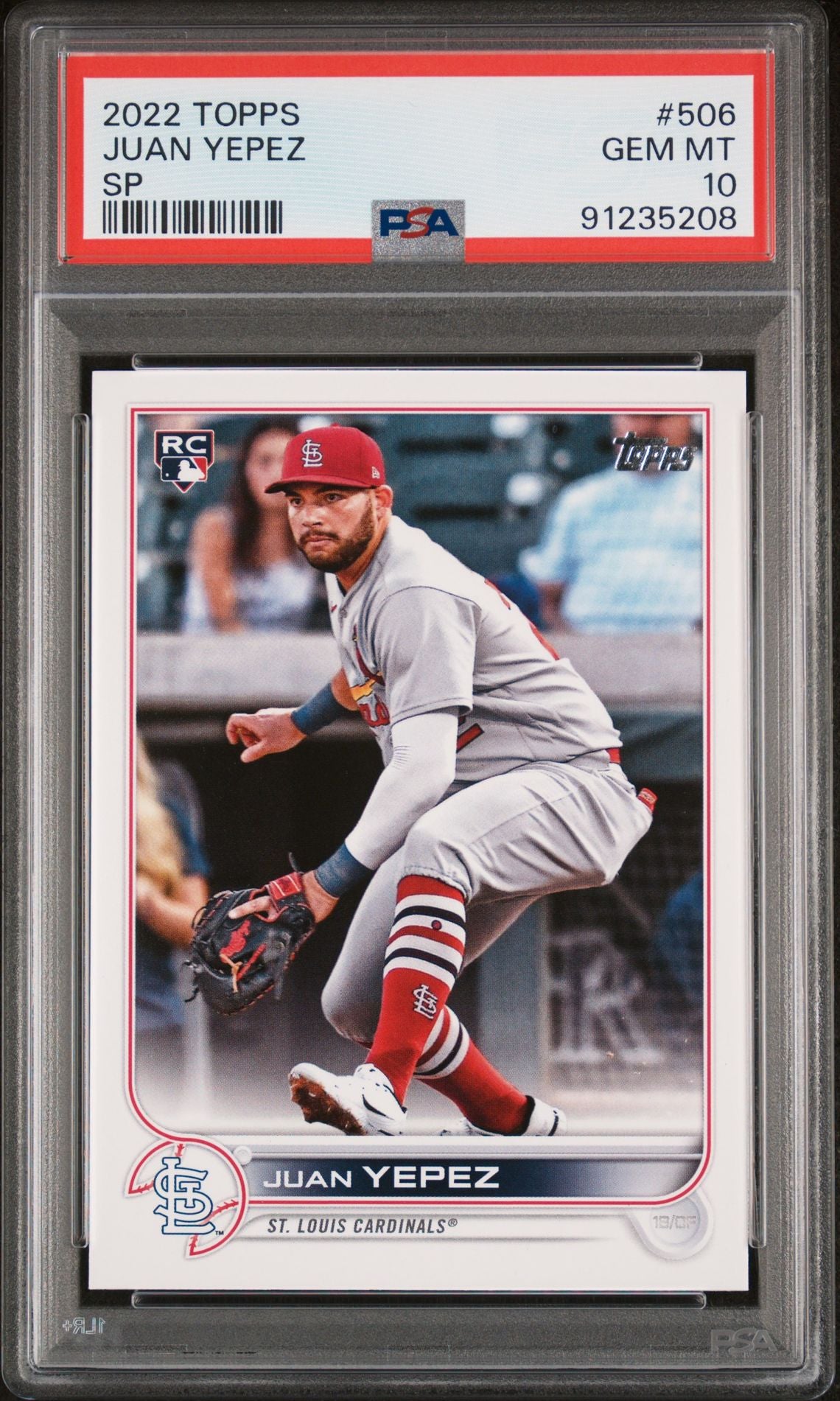 Juan Yepez 2022 Topps Photo Variation #506 (Rookie Card, Short Print) PSA 10 GEM MINT - LoCo Collectables