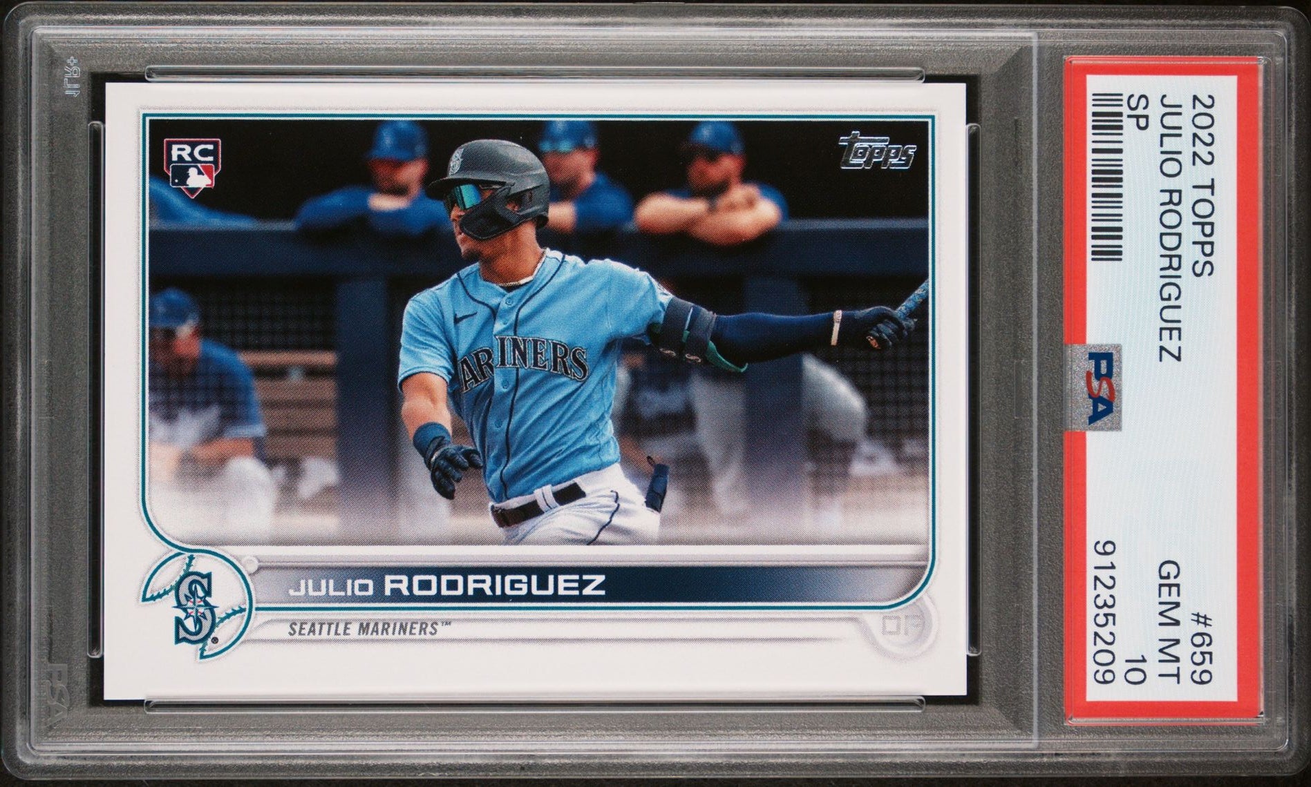 Julio Rodriguez 2022 Topps Photo Variation #659 (Rookie Card, Short Print) PSA 10 GEM MINT - LoCo Collectables