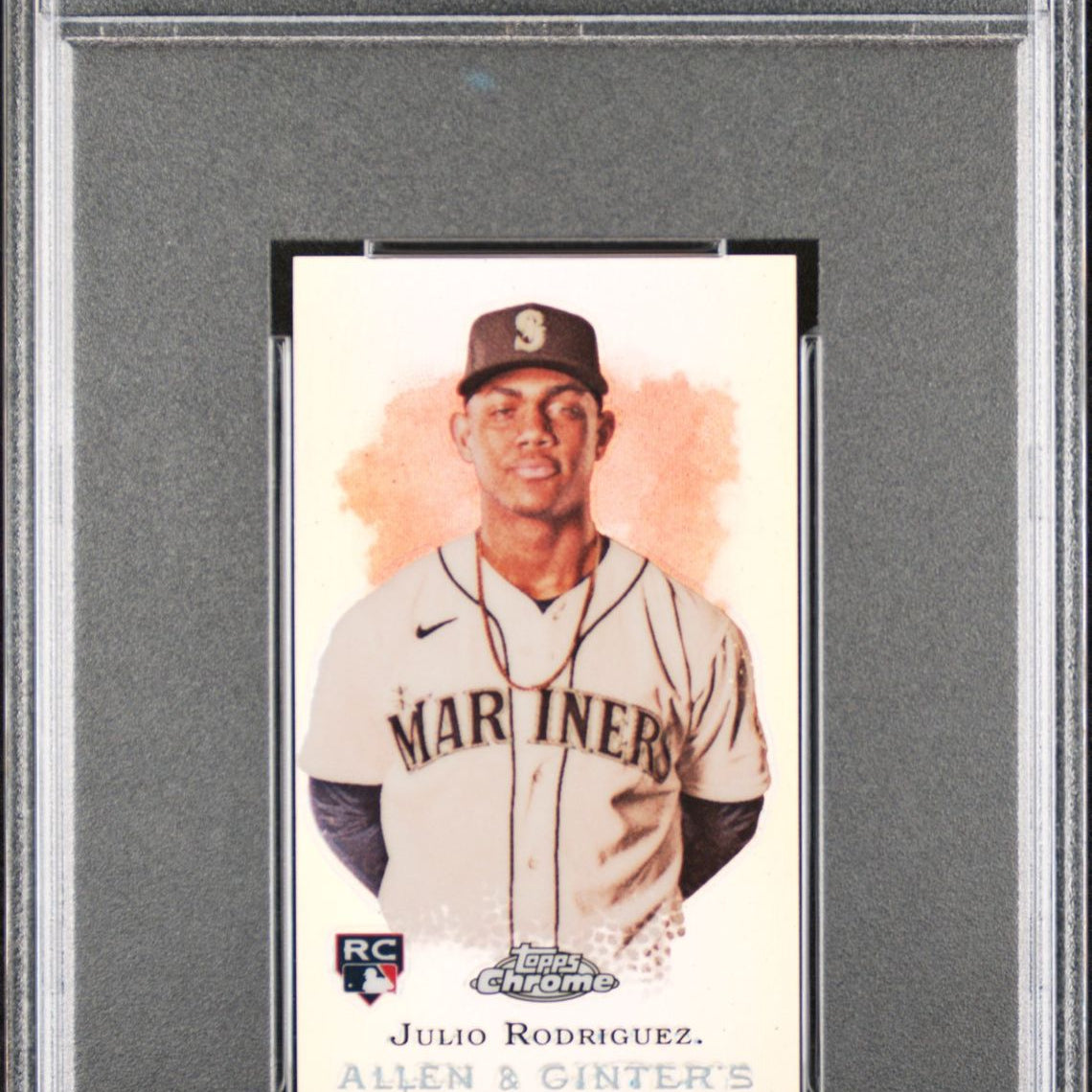 Julio Rodriguez 2022 Topps Allen and Ginter Chrome Mini Rookie Design Variations #RDV-10 (Rookie Card), PSA 10 GEM MINT - LoCo Collectables