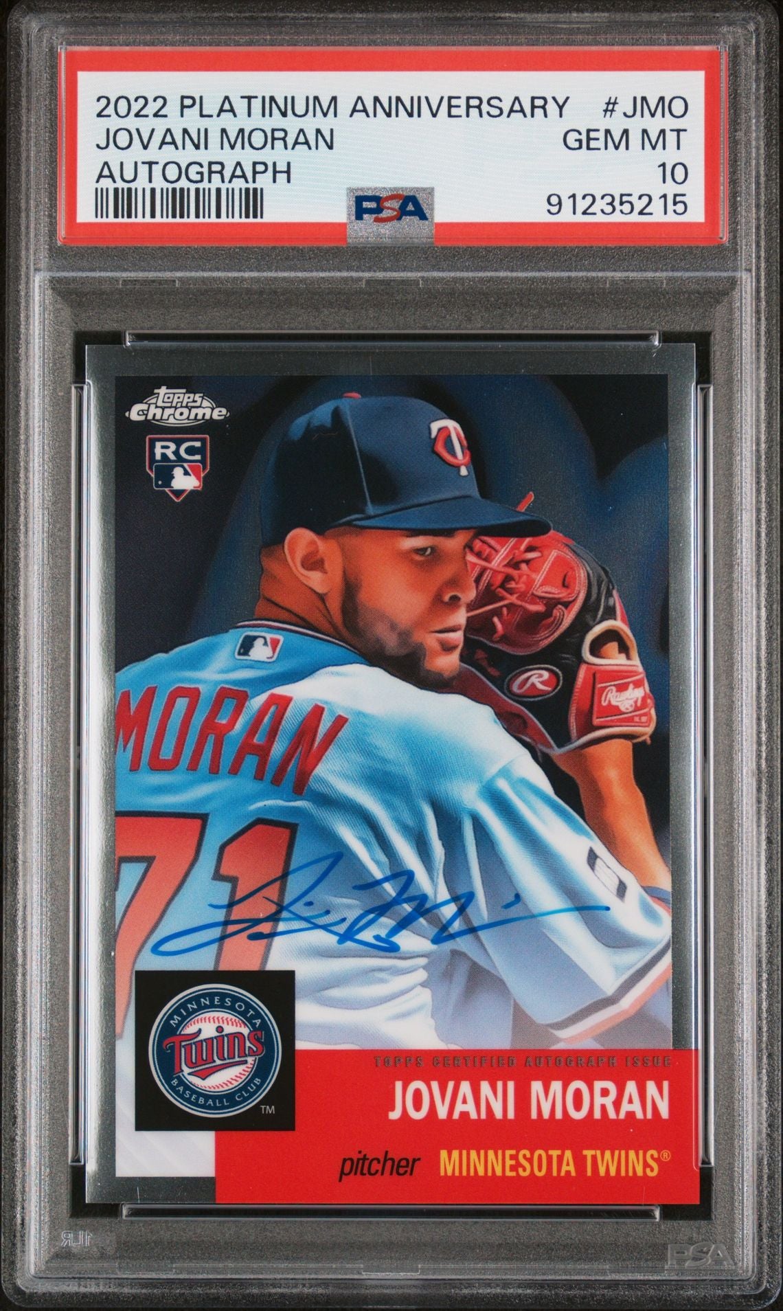 Jovani Moran 2022 Topps Chrome Platinum Anniversary Autograph #CPA-JMO (Rookie Card) PSA 10 GEM MINT - LoCo Collectables