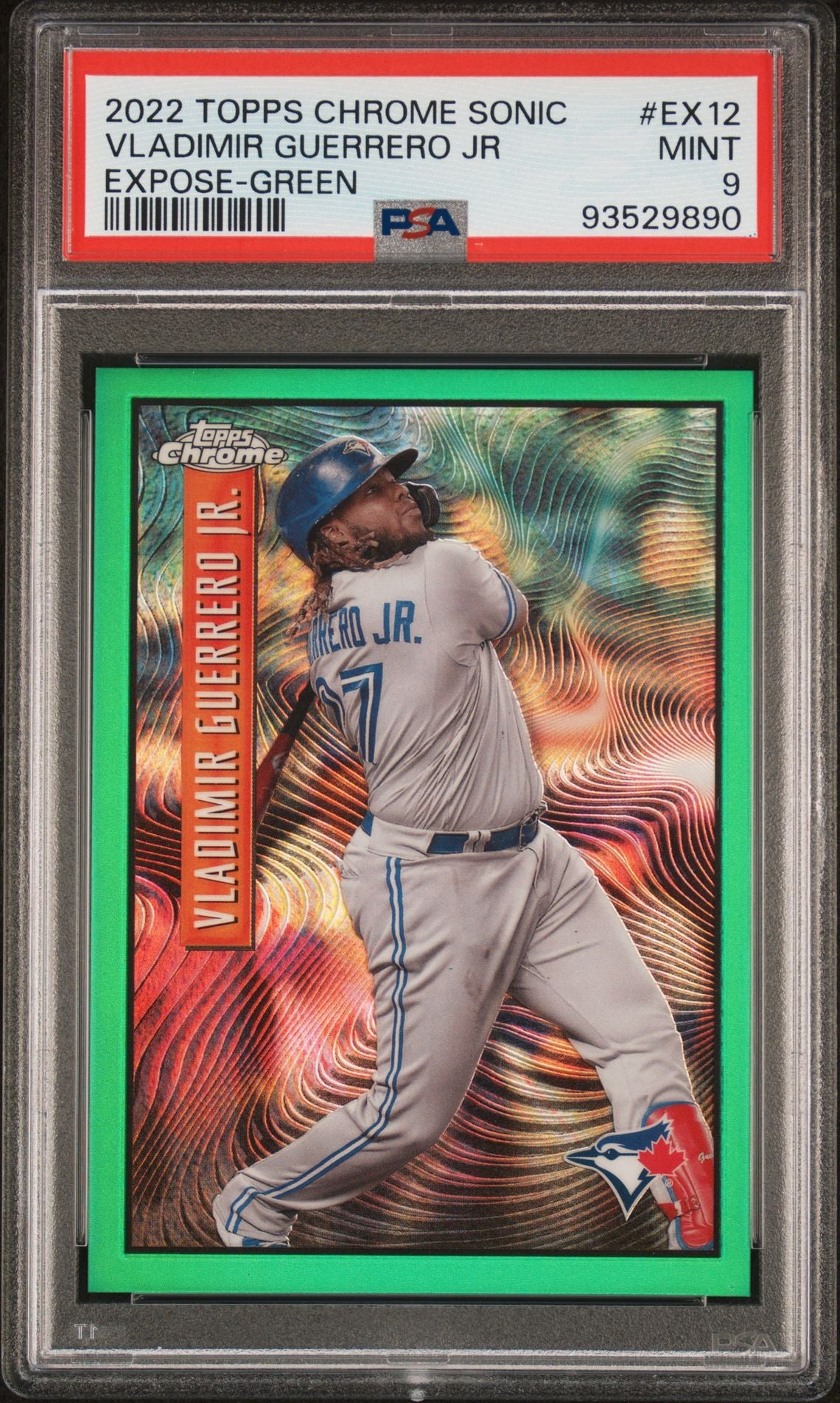 Vladimir Guerrero Jr 2022 Topps Chrome Sonic Expose Green Refractor #EX-12 65/99 PSA 9 MINT - LoCo Collectables