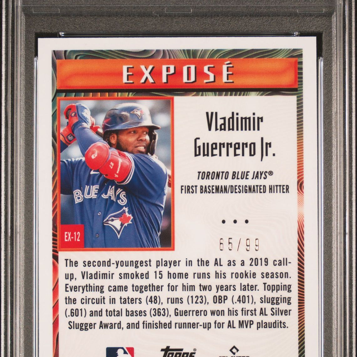 Vladimir Guerrero Jr 2022 Topps Chrome Sonic Expose Green Refractor #EX-12 65/99 PSA 9 MINT - LoCo Collectables