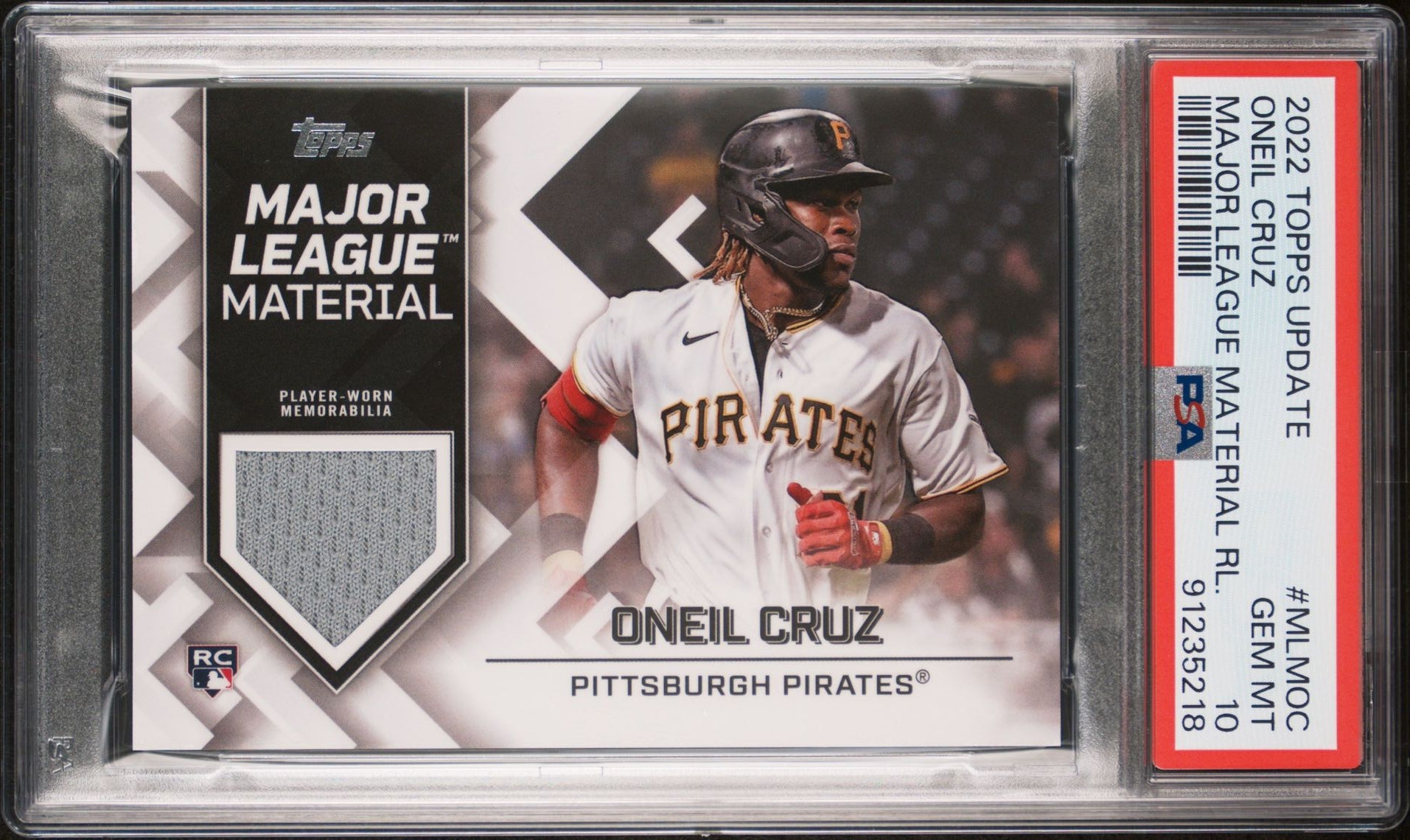 Oneil Cruz 2022 Topps Update Major League Materials #MLM-OC (Rookie Card) PSA 10 GEM MINT - LoCo Collectables