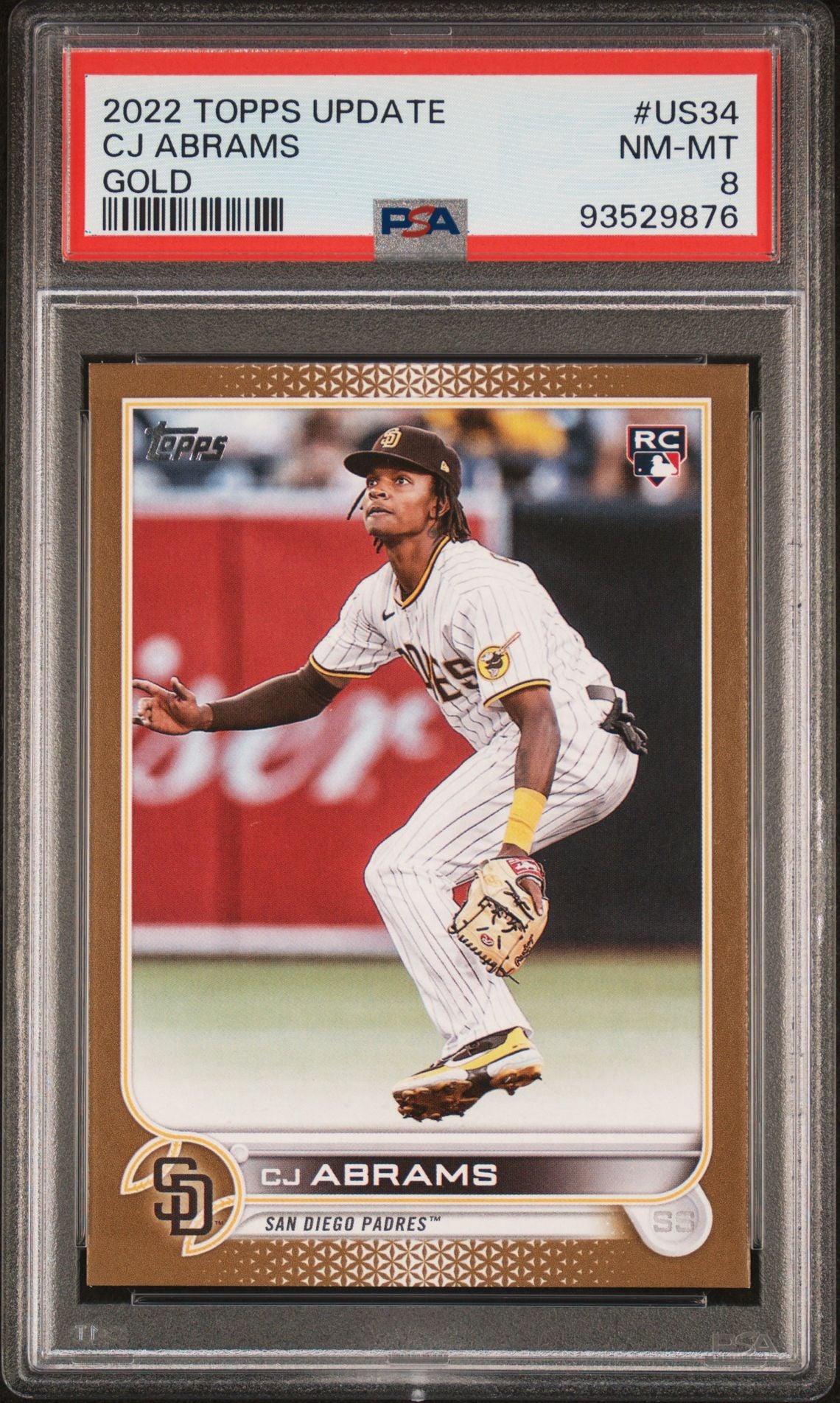 CJ Abrams 2022 Topps Update Gold #US34 (Rookie Card) 0323/2022 PSA 8 NM-MT - LoCo Collectables