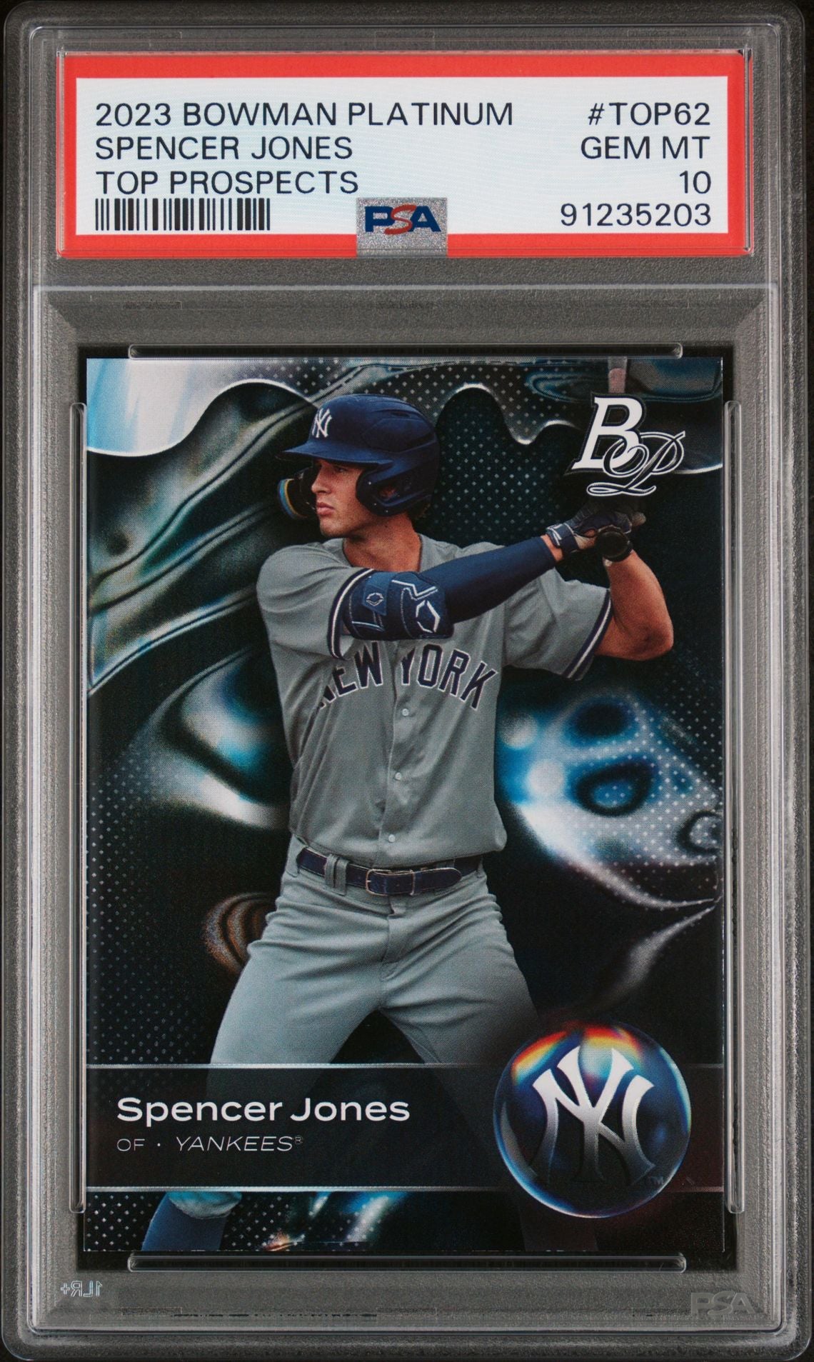 Spencer Jones 2023 Bowman Platinum Top Prospects #TOP-62 PSA 10 GEM MINT - LoCo Collectables