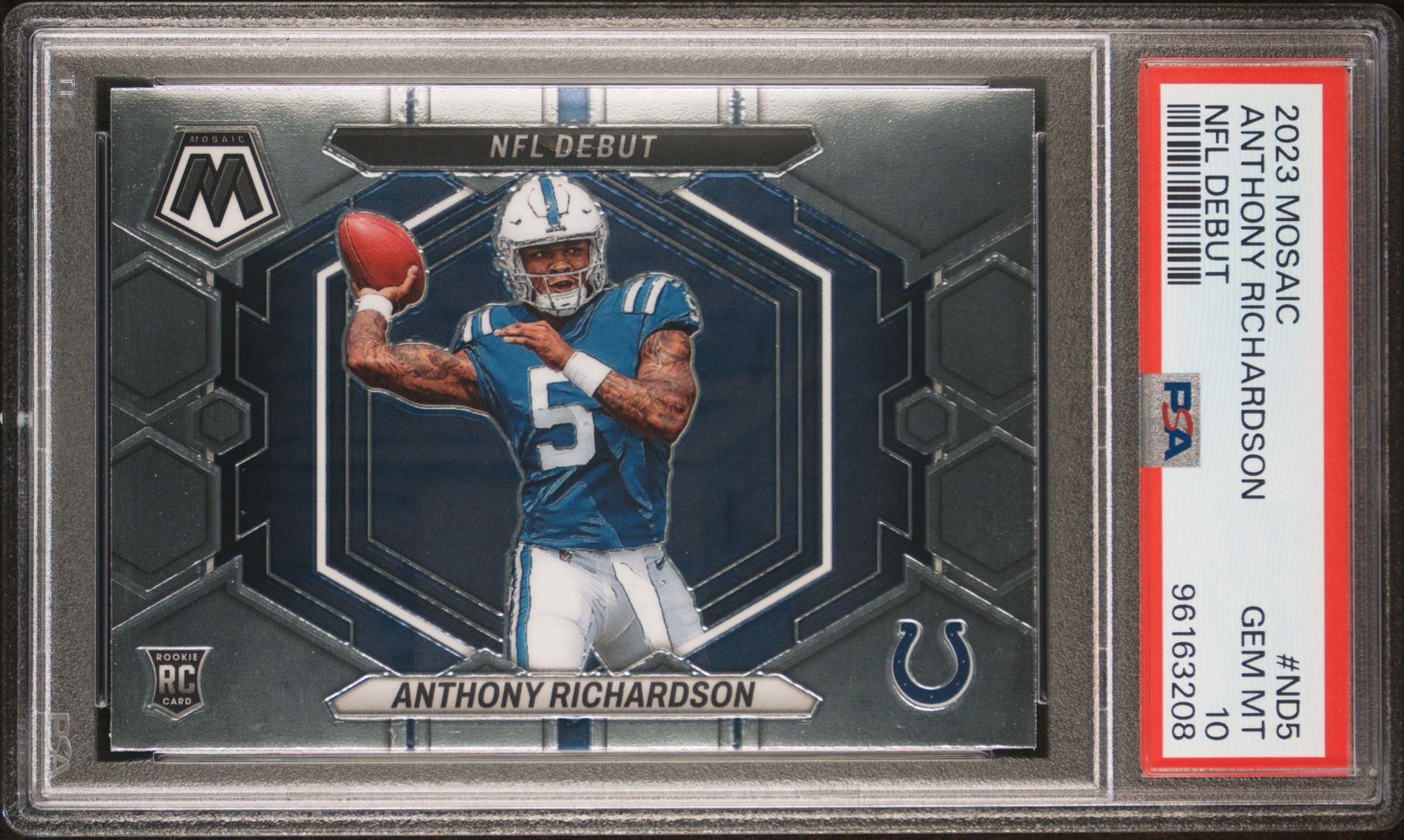 2023 Panini Mosaic NFL Debut #ND-5 Anthony Richardson Rookie PSA 10 GEM MINT - LoCo Collectables