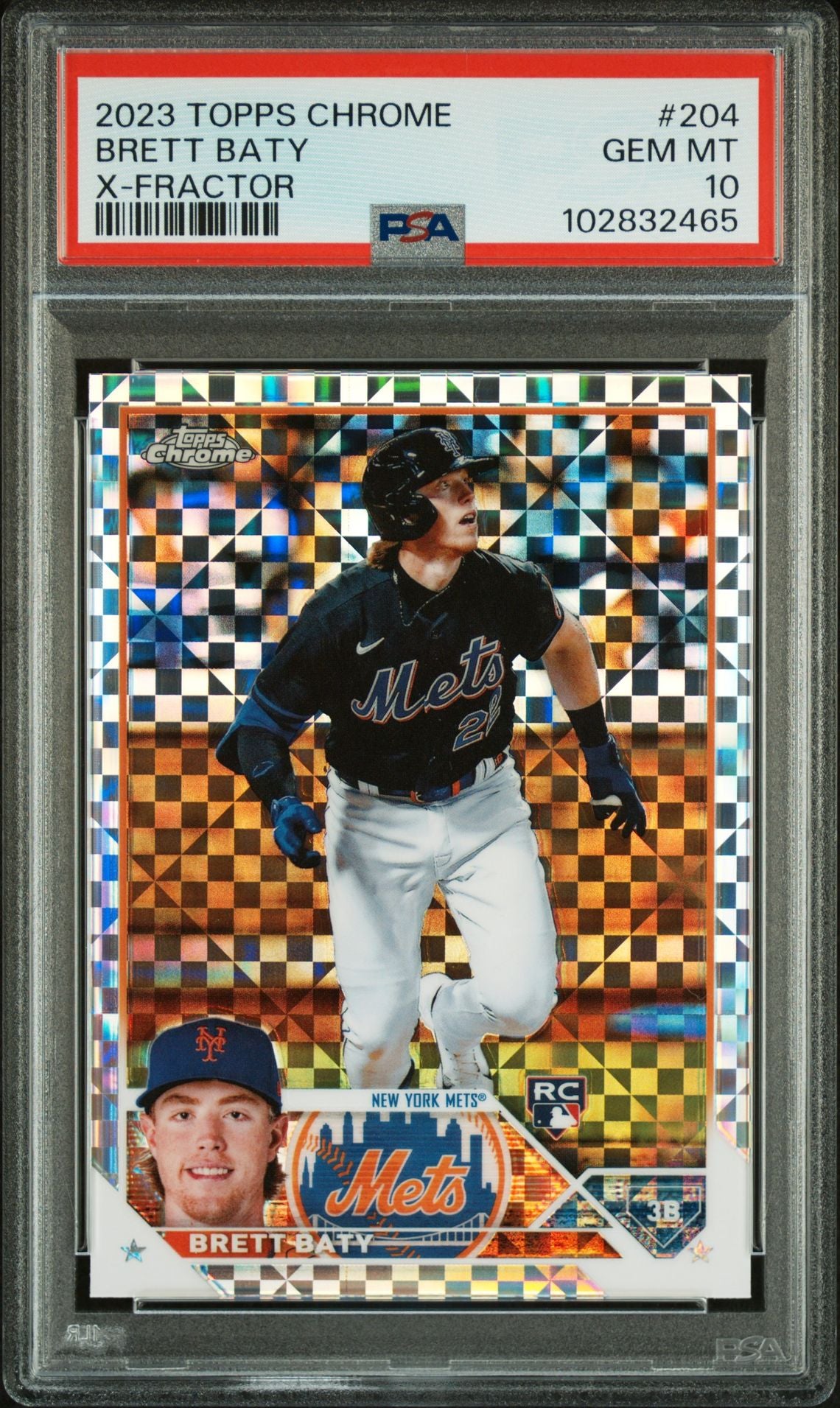 2023 Topps Chrome X-Fractors #204 Brett Baty Rookie PSA 10 - LoCo Collectables