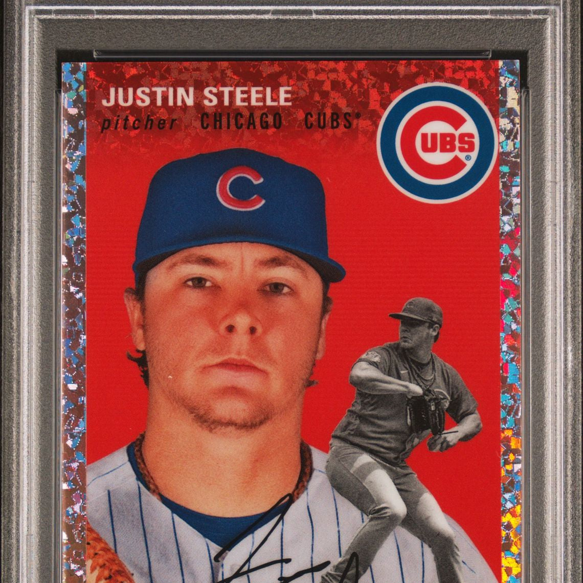 Justin Steele 2023 Topps Chrome Platinum Anniversary Rose Gold Mini-Diamond Refractor #148 (Rookie Card) 61/75 PSA 8 NM-MT - LoCo Collectables