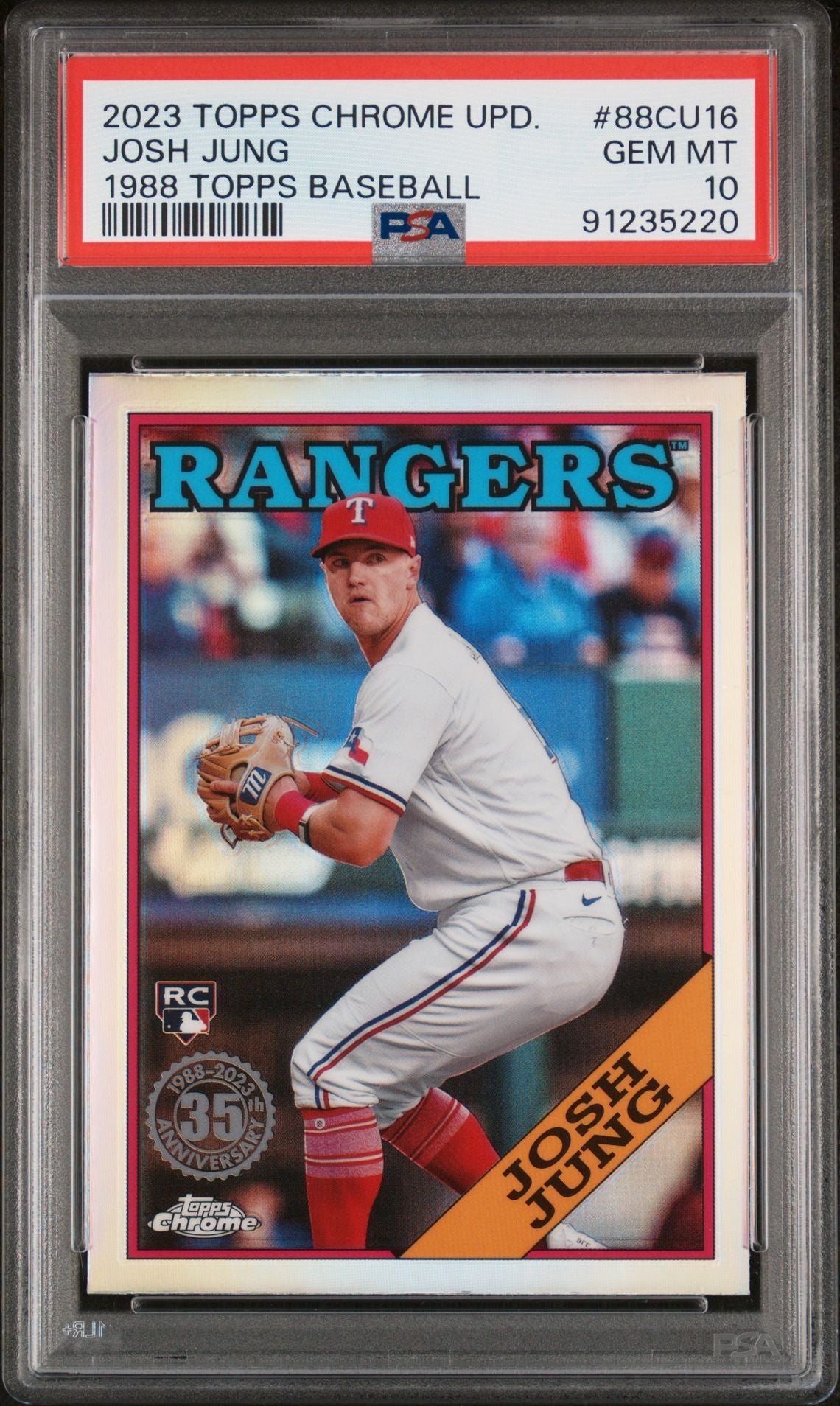 Josh Jung 2023 Topps Chrome Update 1988 Topps #88CU-16 (Rookie Card) PSA 10 GEM MINT - LoCo Collectables