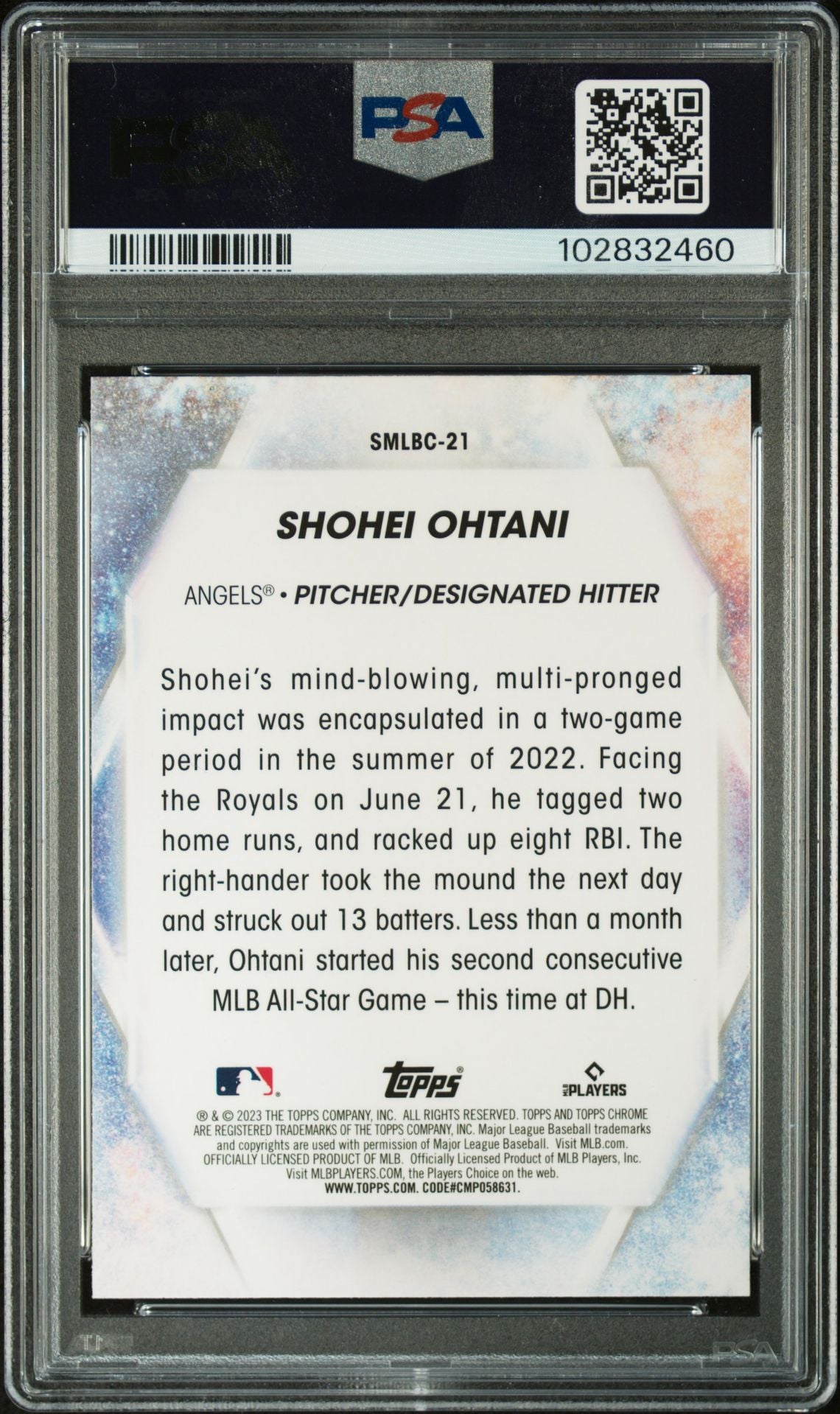 2023 Topps Stars of MLB Chrome #SMLBC-21 Shohei Ohtani PSA 10 - LoCo Collectables