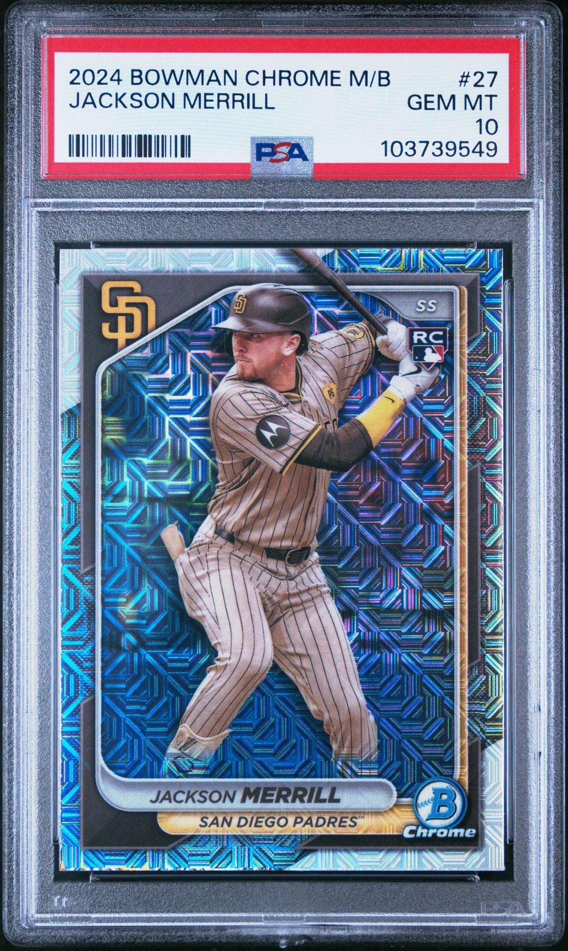 2024 Bowman Chrome Mega Box Mojo Refractor #27 Jackson Merrill Rookie PSA 10 - LoCo Collectables