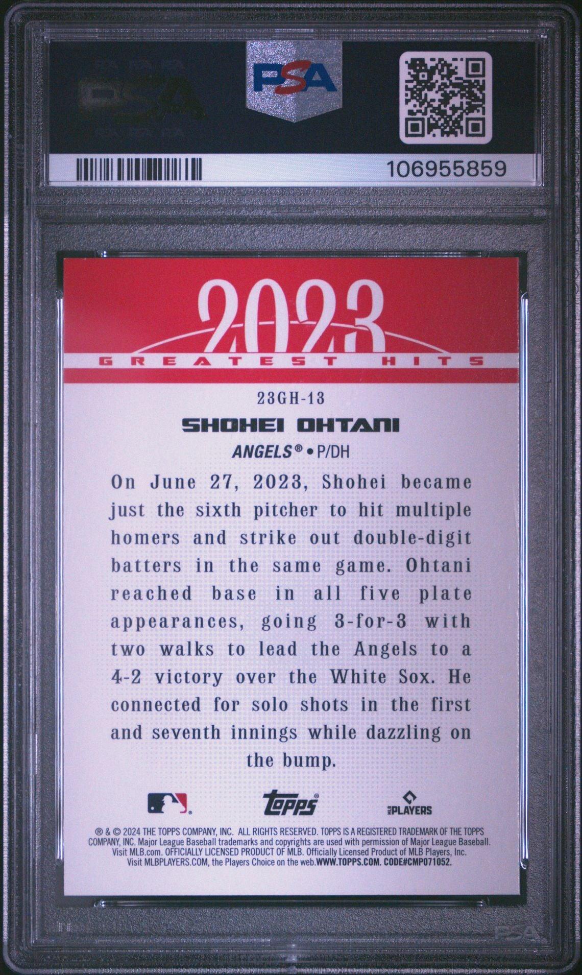 2024 Topps 2023 Greatest Hits #23GH-13 Shohei Ohtani PSA 10 - LoCo Collectables
