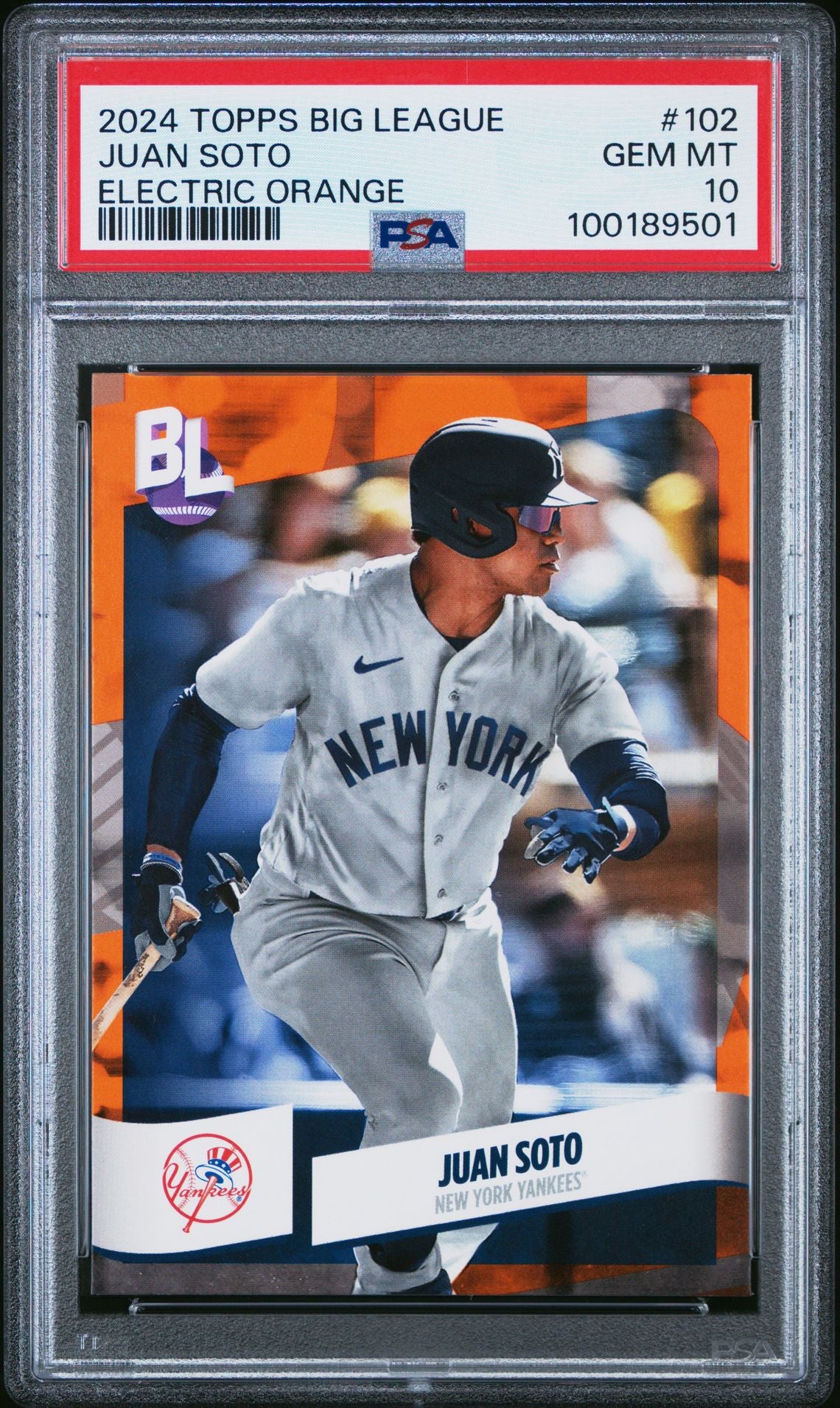 2024 Topps Big League Electric Orange #102 Juan Soto PSA 10 - LoCo Collectables