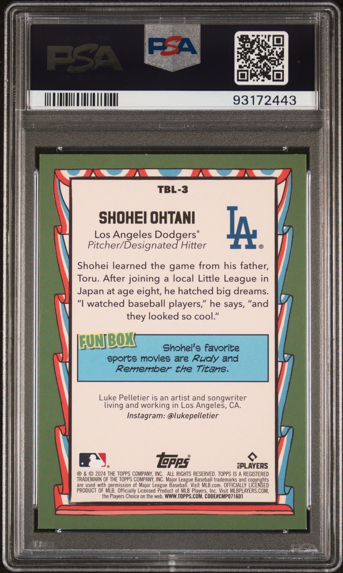 Shohei Ohtani 2024 Topps Big League Big Leaguer #TBL-3 PSA 10 GEM MINT - LoCo Collectables