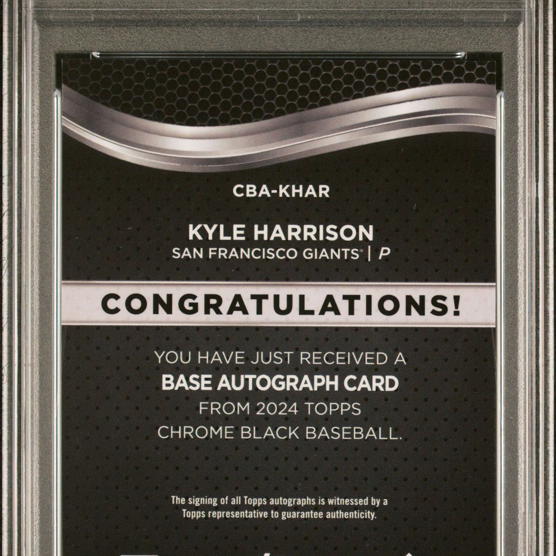 Kyle Harrison 2024 Topps Chrome Black Autograph #CBA-KHAR (Rookie Card) PSA 10 GEM MINT (Copy) - LoCo Collectables