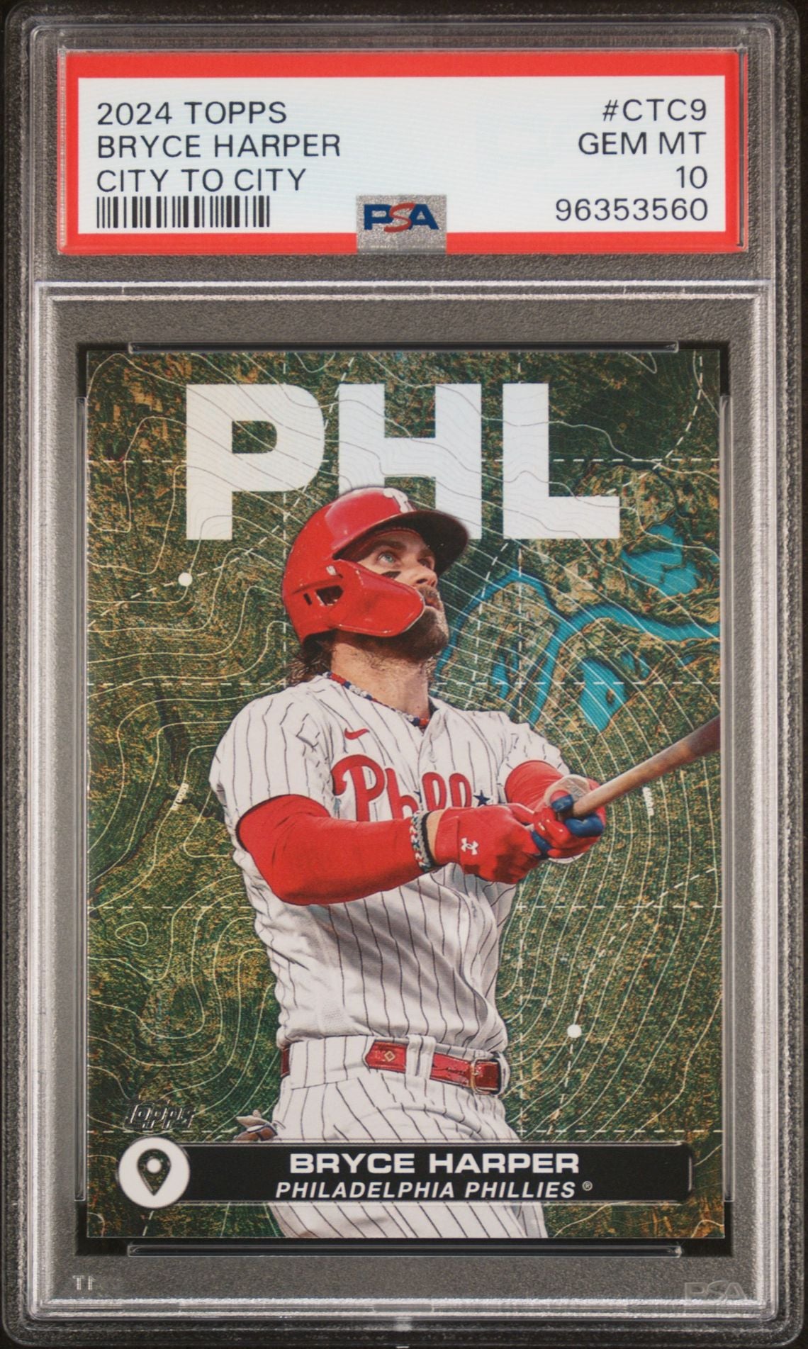 2024 Topps City to City #CTC-9 Bryce Harper PSA 10 GEM MINT - LoCo Collectables