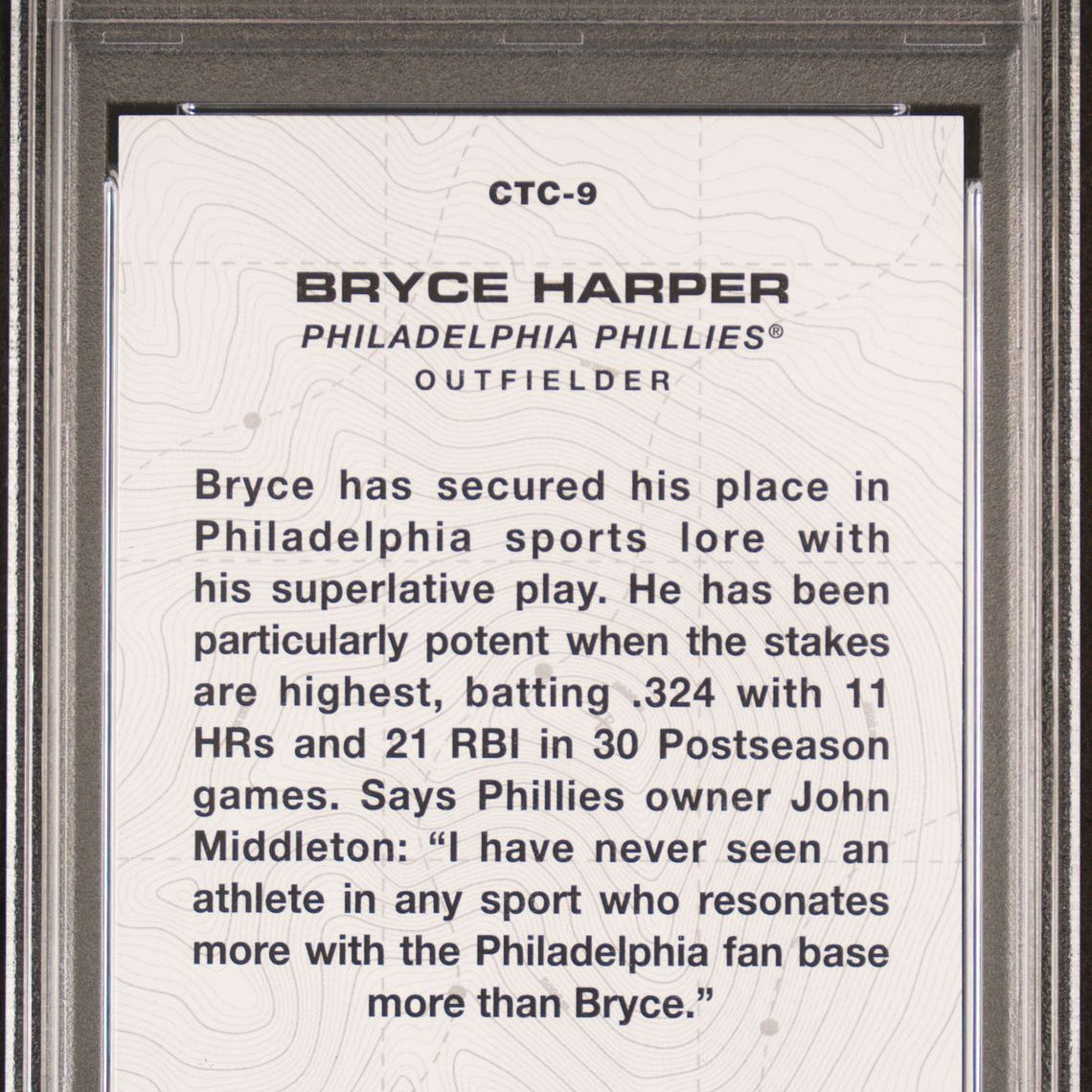 2024 Topps City to City #CTC-9 Bryce Harper PSA 10 GEM MINT - LoCo Collectables