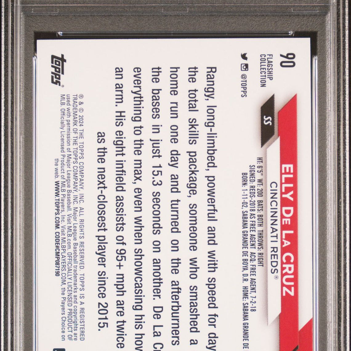 2024 Topps Flagship Collection #90 Elly De La Cruz Rookie PSA 10 GEM MINT - LoCo Collectables