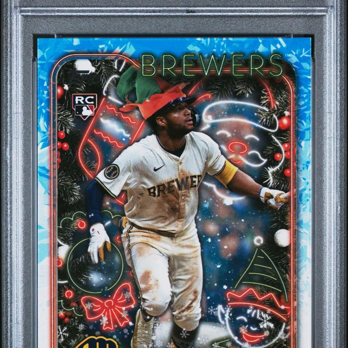 2024 Topps Holiday SP Variation #H119 Jackson Chourio Rookie PSA 9 - LoCo Collectables