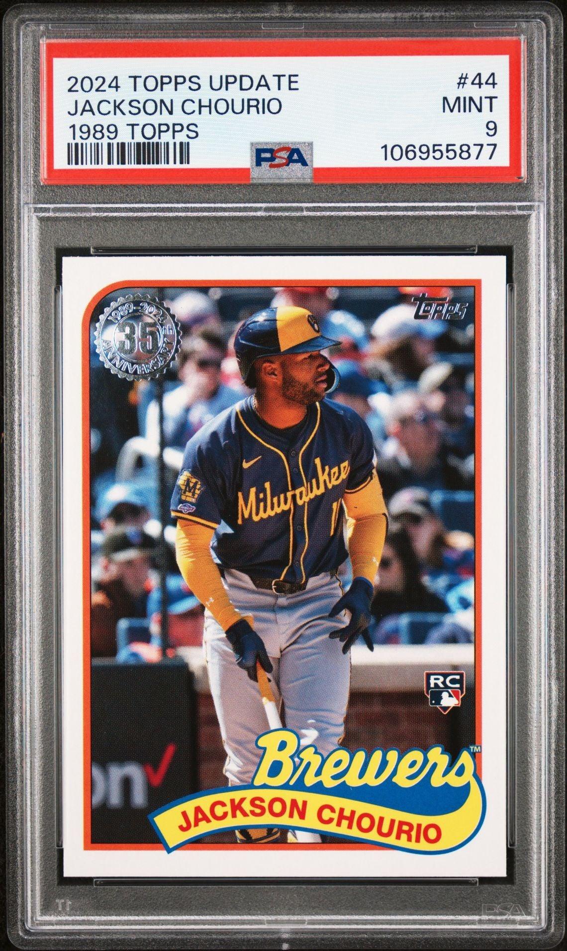 2024 Topps Update 1989 Topps Baseball #89US-44 Jackson Chourio Rookie PSA 9 - LoCo Collectables