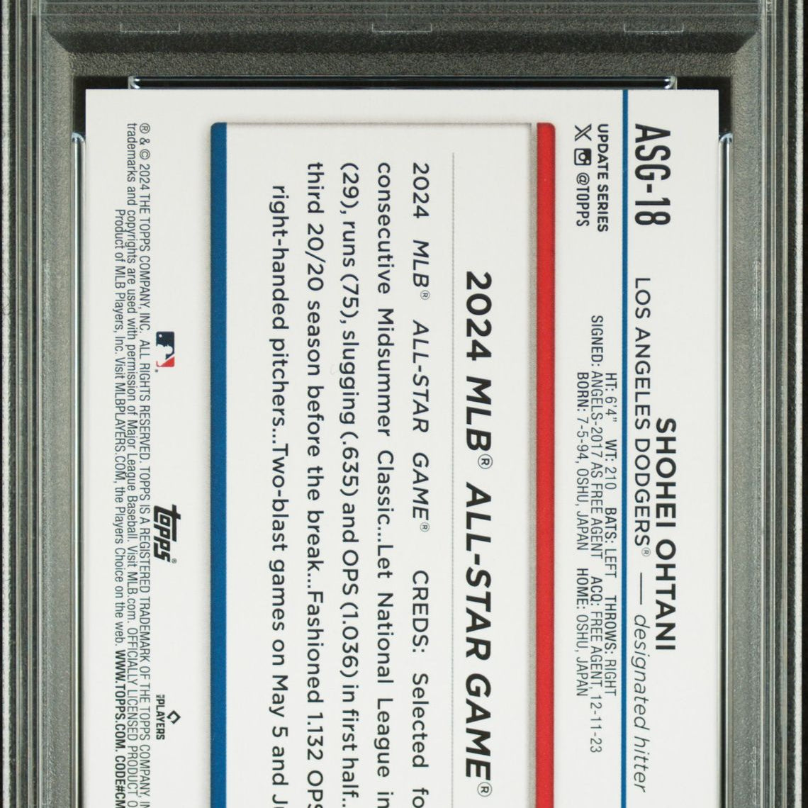 2024 Topps Update 2024 All-Star Game #ASG-18 Shohei Ohtani PSA 10 - LoCo Collectables