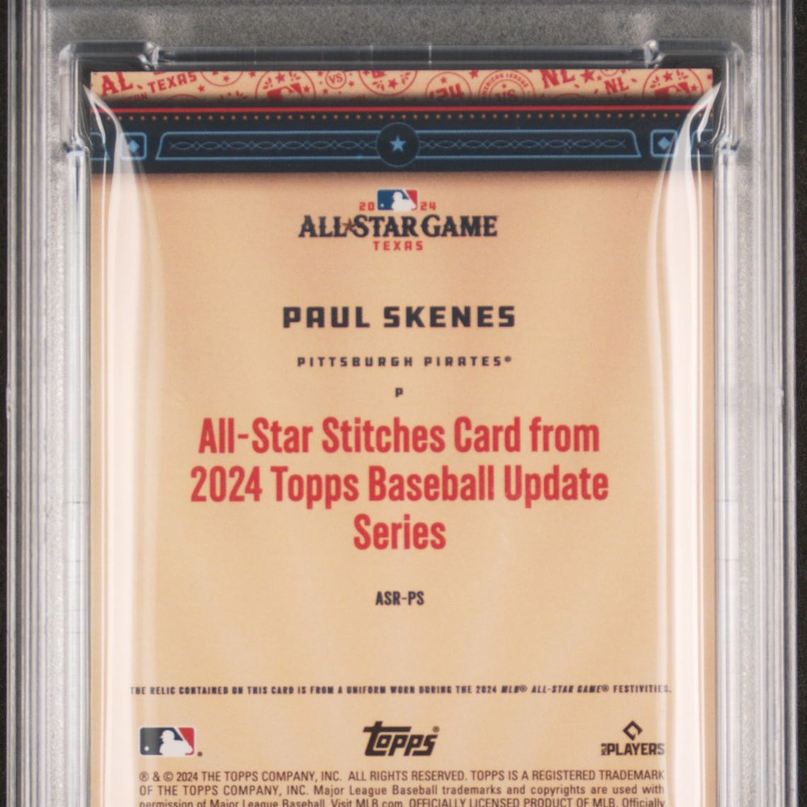 2024 Topps Update All-Star Stitches Relic Gold #ASR-PS Paul Skenes Rookie PSA 10 (POP 1) - LoCo Collectables