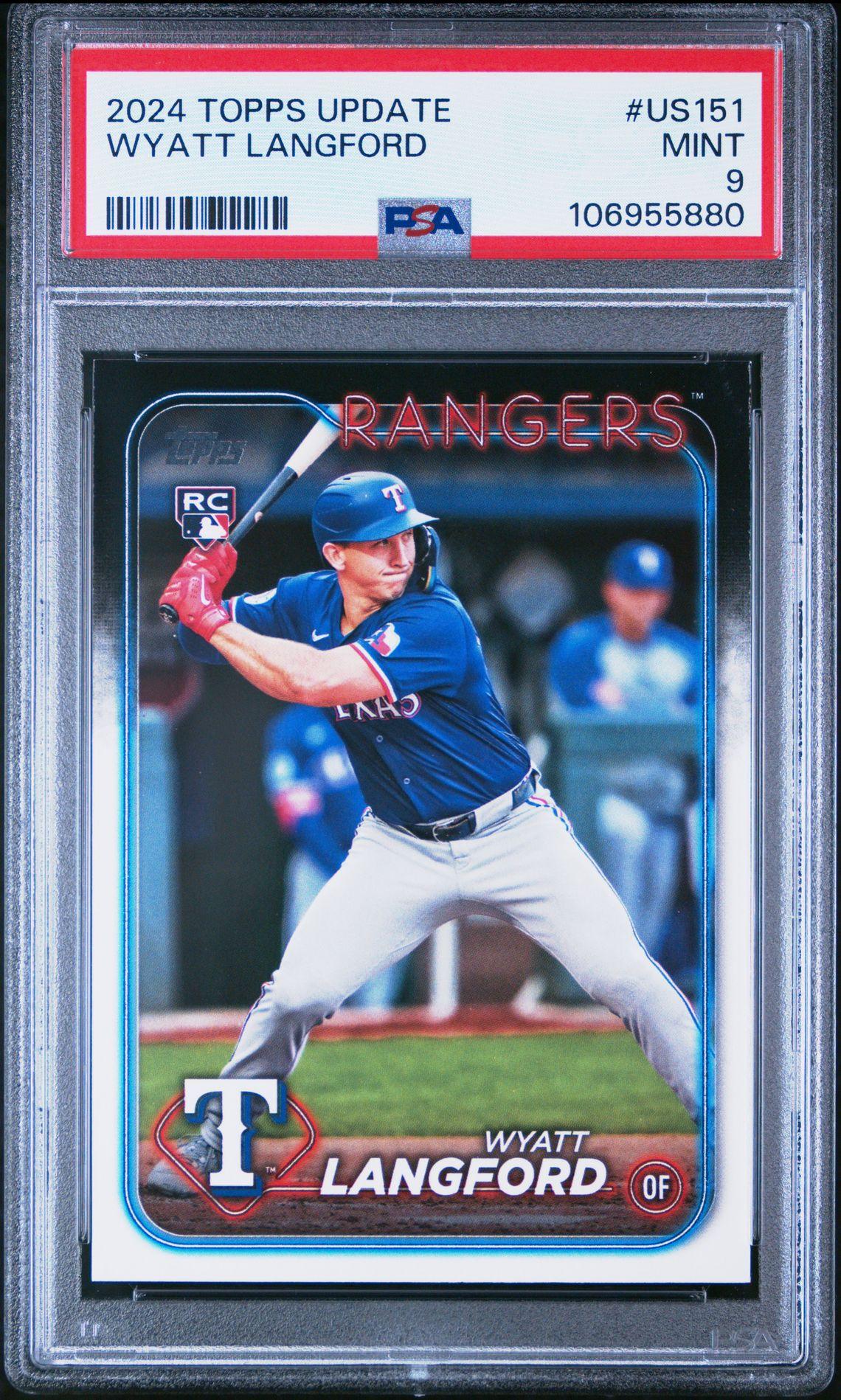 2024 Topps Update #US151 Wyatt Langford Rookie PSA 9 - LoCo Collectables