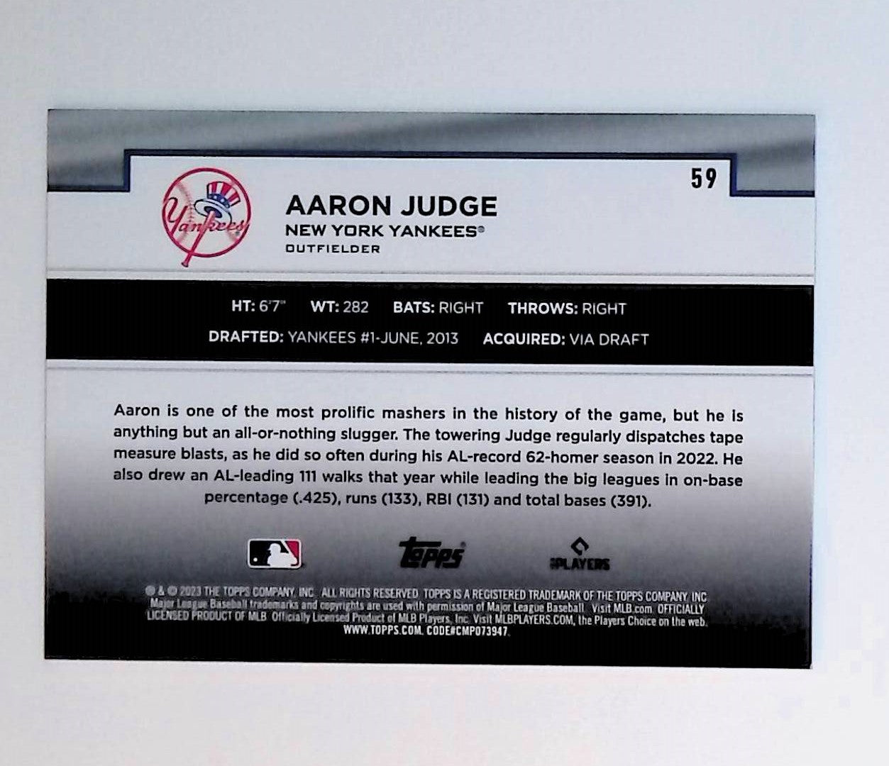 Aaron Judge 2023 Topps Flagship Collection #59 - LoCo Collectables