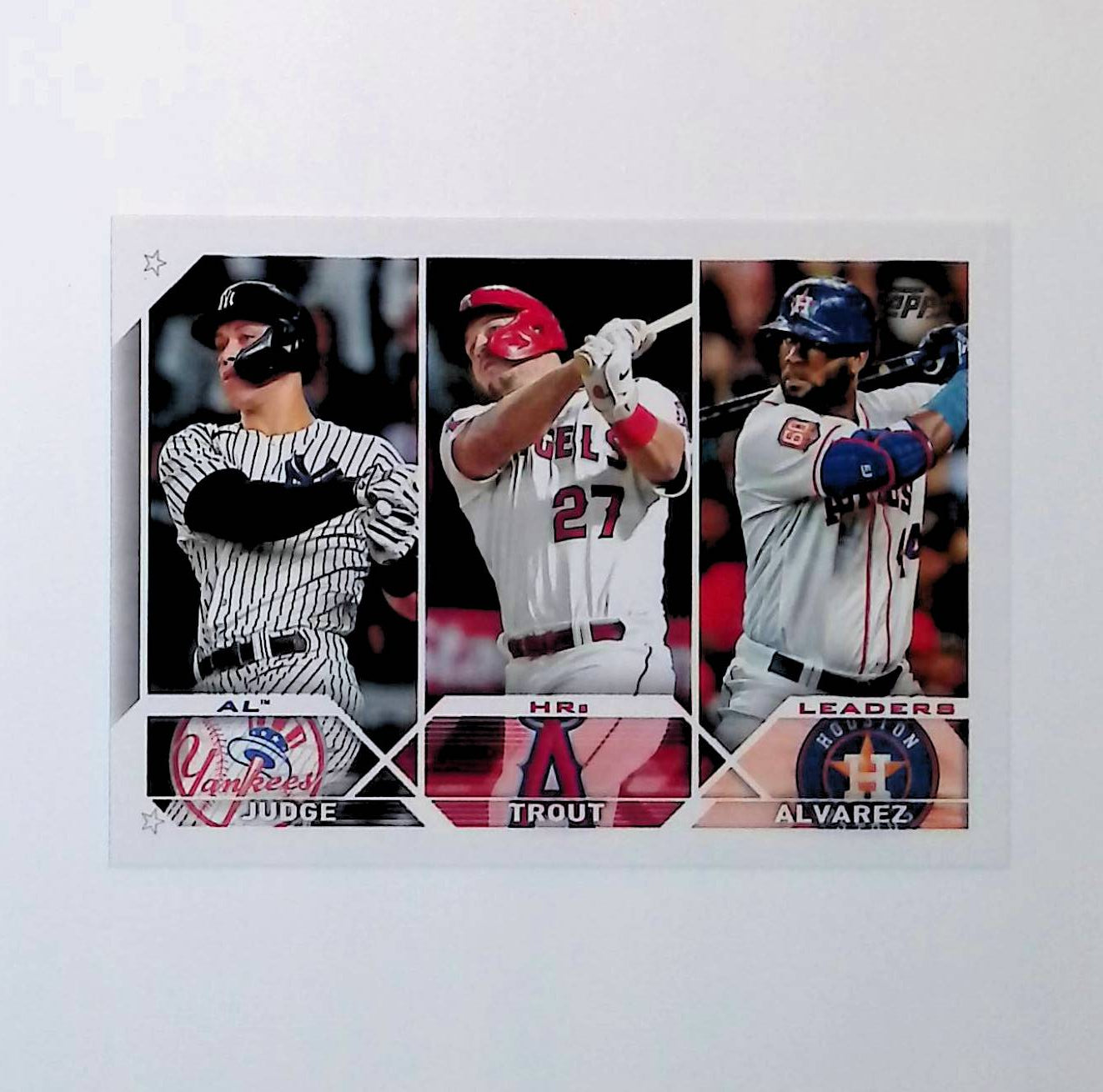 Aaron Judge, Mike Trout, Yordan Alvarez "2022 AL Home Runs Leaders" 2023 Topps #246 - LoCo Collectables