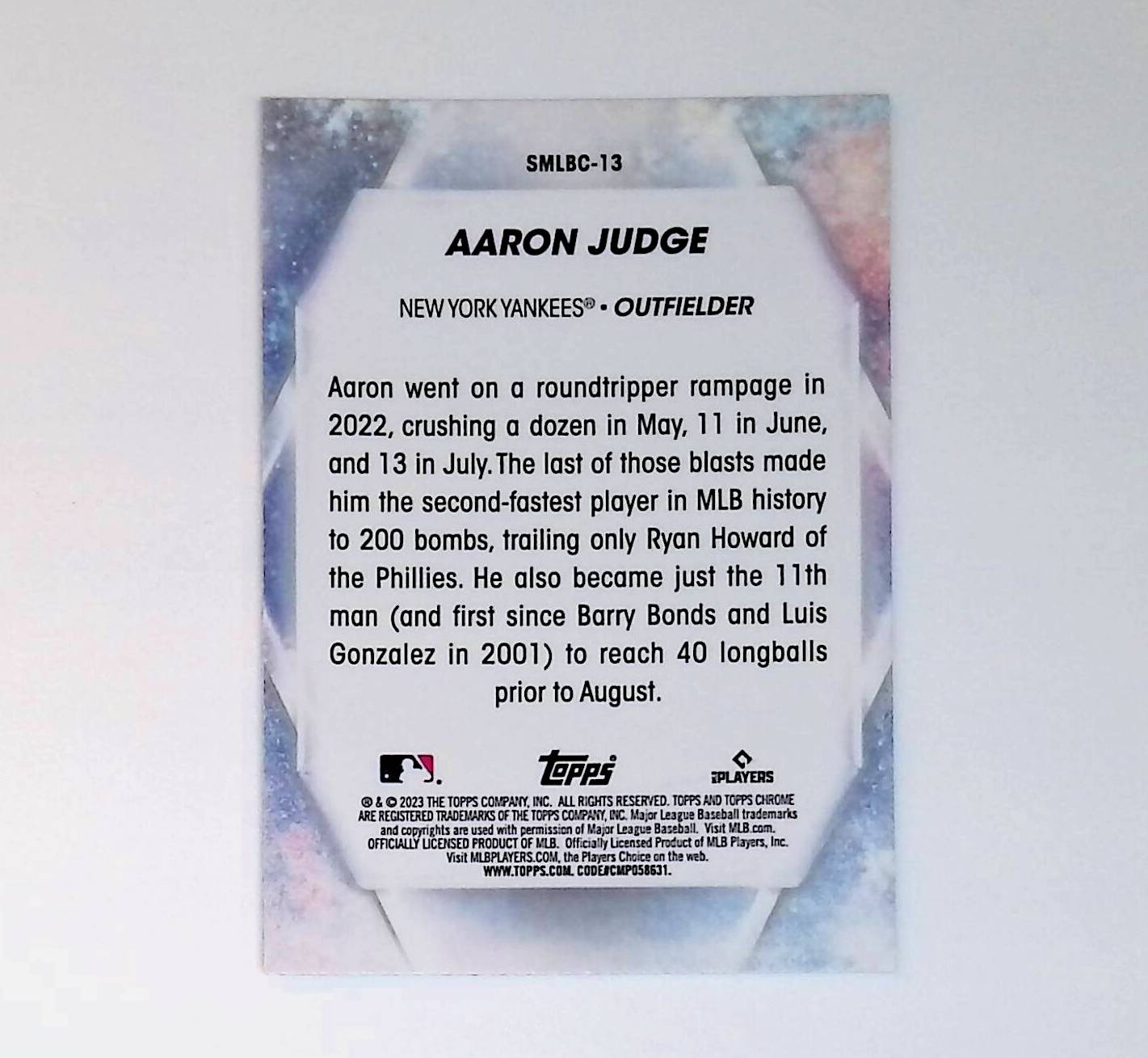 Aaron Judge 2023 Topps Stars of MLB Chrome #SMLBC-13 - LoCo Collectables