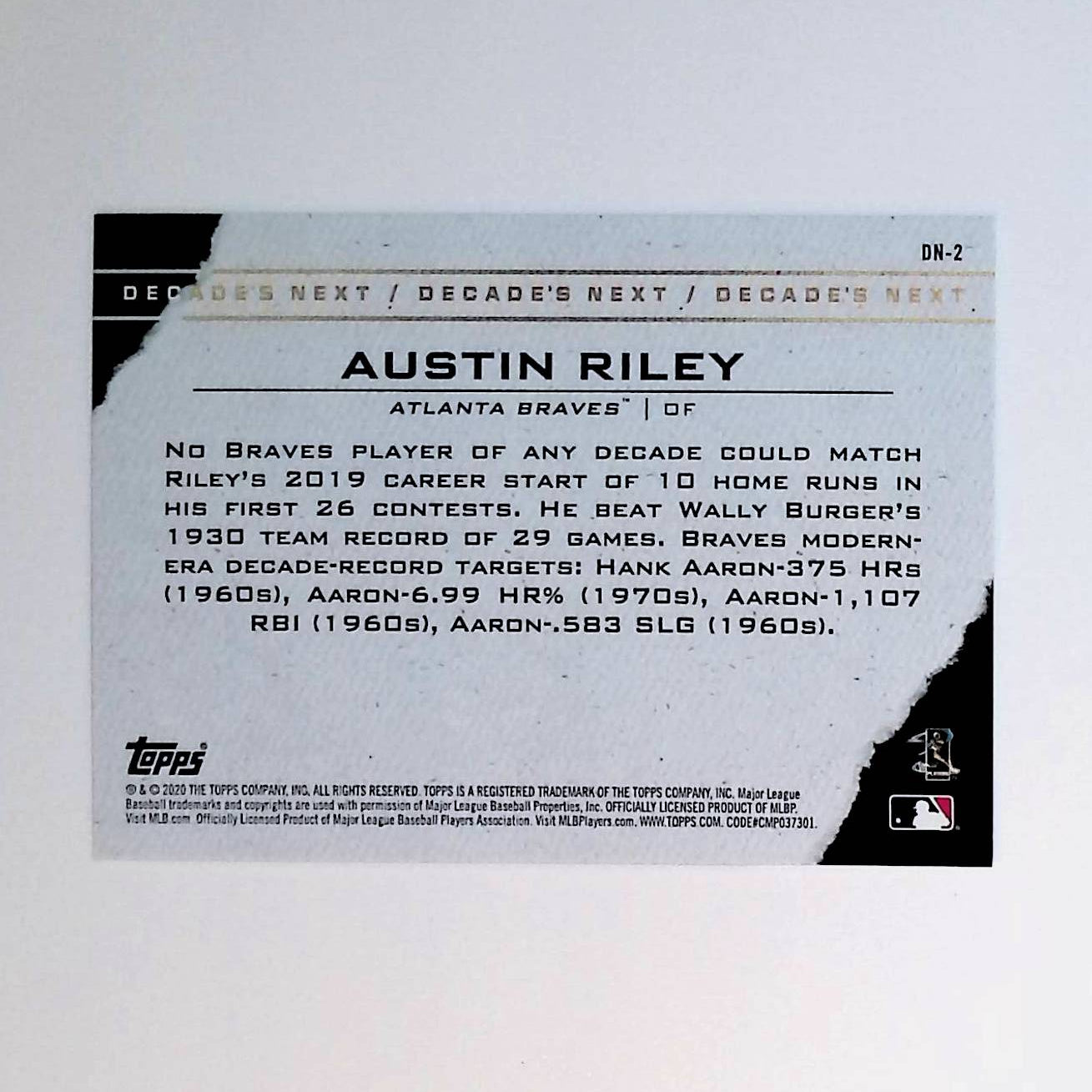 Austin Riley 2020 Topps Decades Next #DN-2 - LoCo Collectables