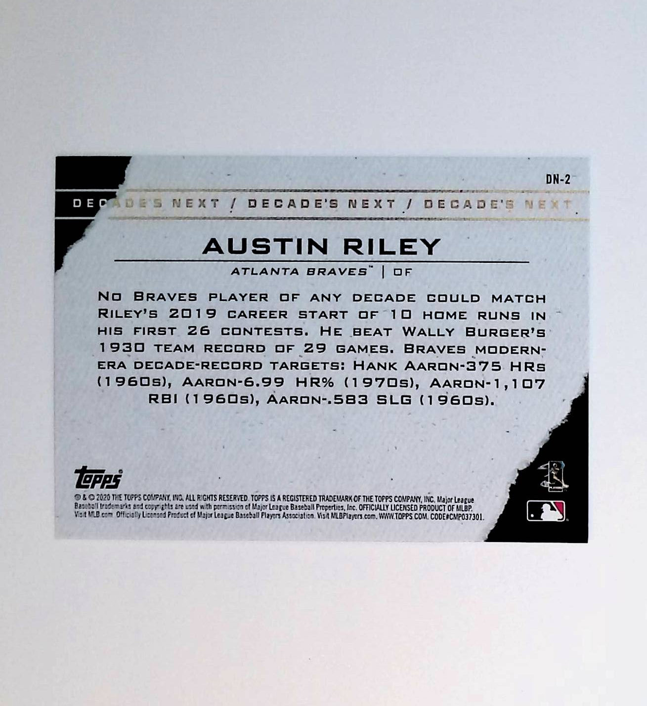 Austin Riley 2020 Topps Decades Next #DN-2 - LoCo Collectables