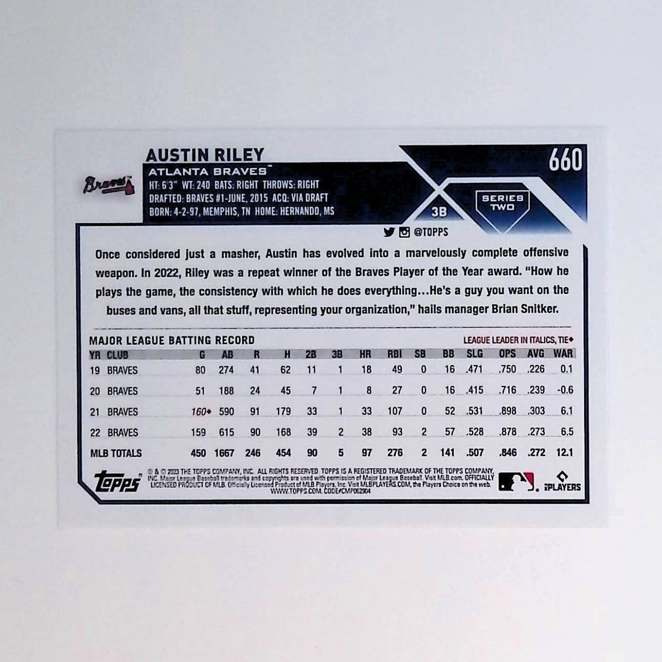 Austin Riley 2023 Topps #660 - LoCo Collectables